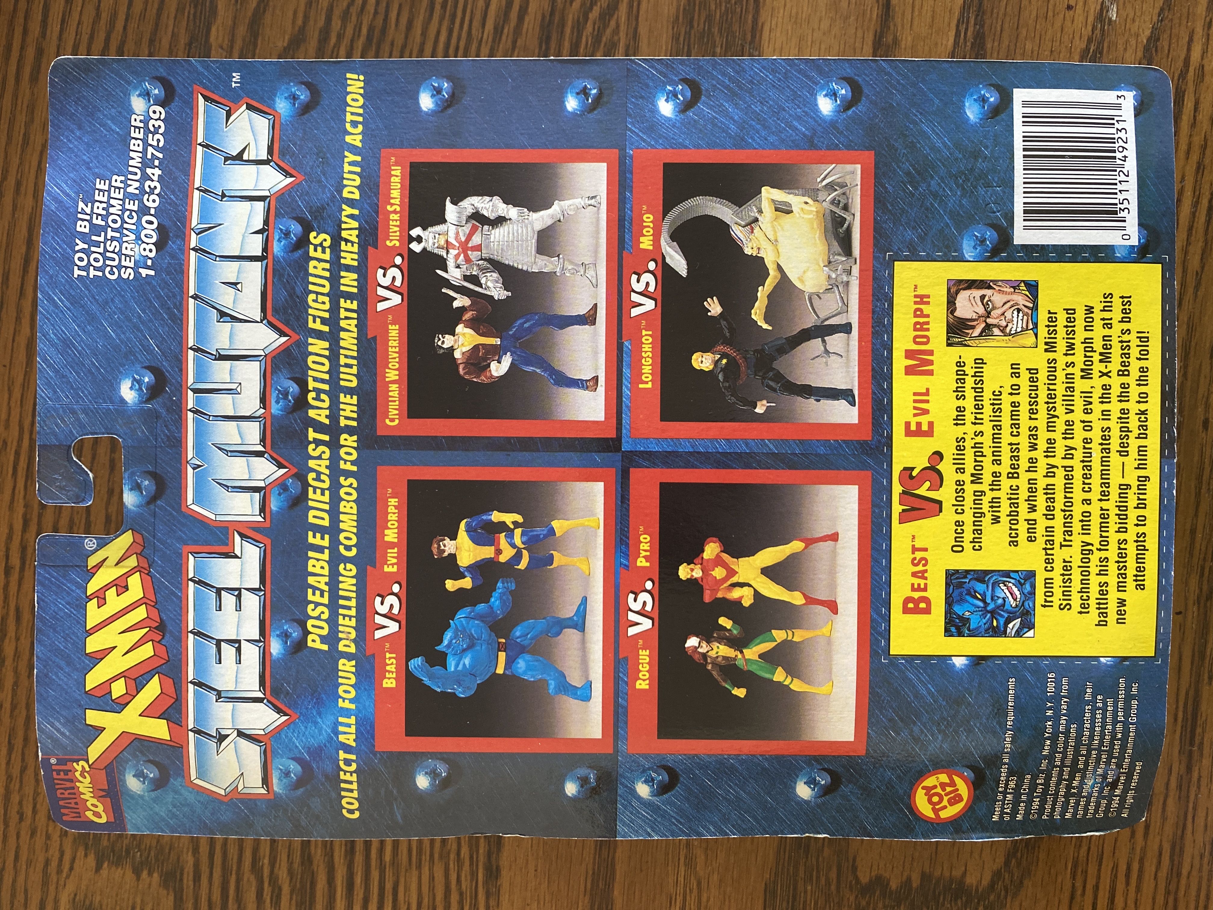 Beast Vs. Evil Morph - Toy Biz (X-Men: Steel Mutants) action figure collectible [Barcode 035112492313] - Main Image 2