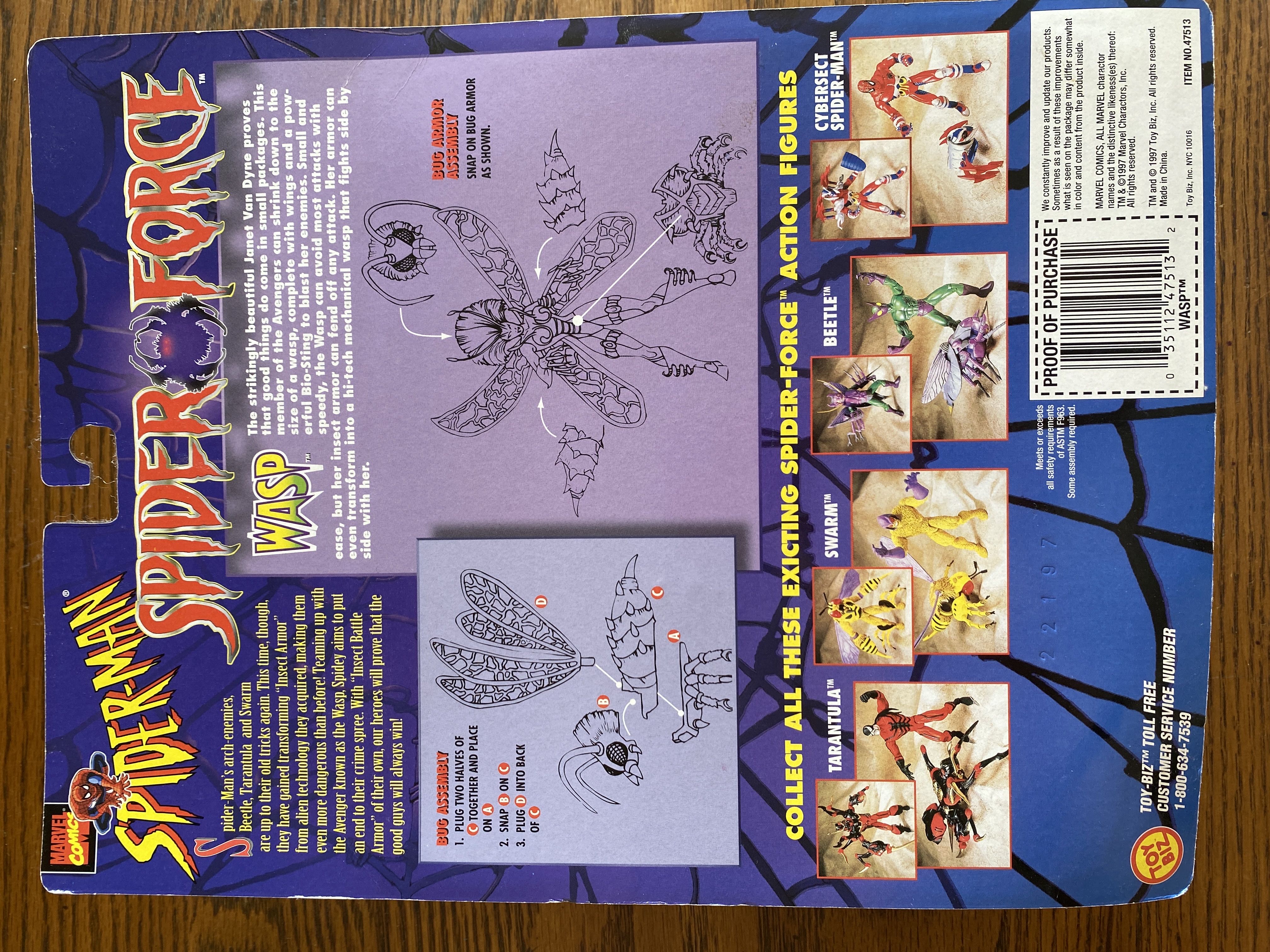 Wasp - Toy Biz (Spider-Man Spider Force) action figure collectible [Barcode 035112475132] - Main Image 2