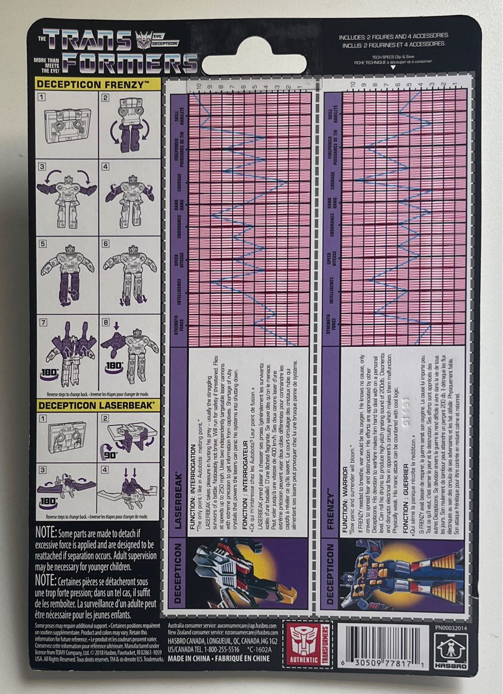 TF The Transformers: Decepticon Frenzy & Laserbeak - Hasbro (The Transformers) action figure collectible [Barcode 630509778171] - Main Image 4