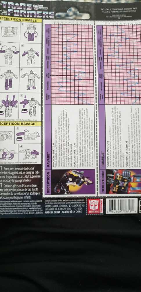 Transformers Decepticon Ravage & Rumble - Hasbro (The Transformers) action figure collectible [Barcode 630509778188] - Main Image 2