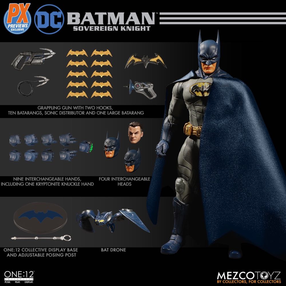 Batman Sovereign Knight DC PX Exclusive Mezco One : 12 Collective - Mezco (Mezco One:12) action figure collectible [Barcode 696198769616] - Main Image 2