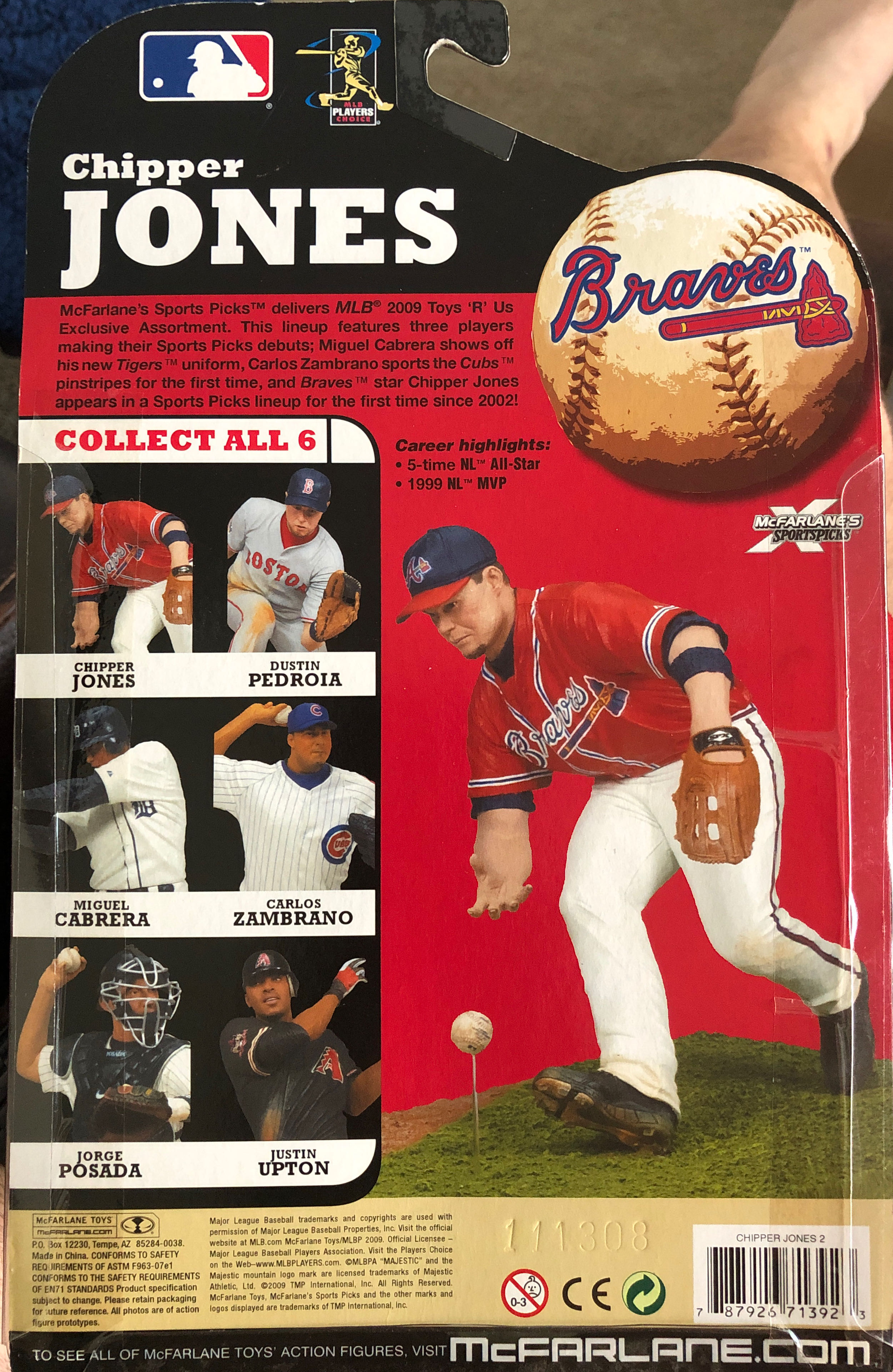 McFarlane Chipper Jones - McFarlane Toys™ (MLB Toys R Us Exclusive) action figure collectible [Barcode 787926713923] - Main Image 2
