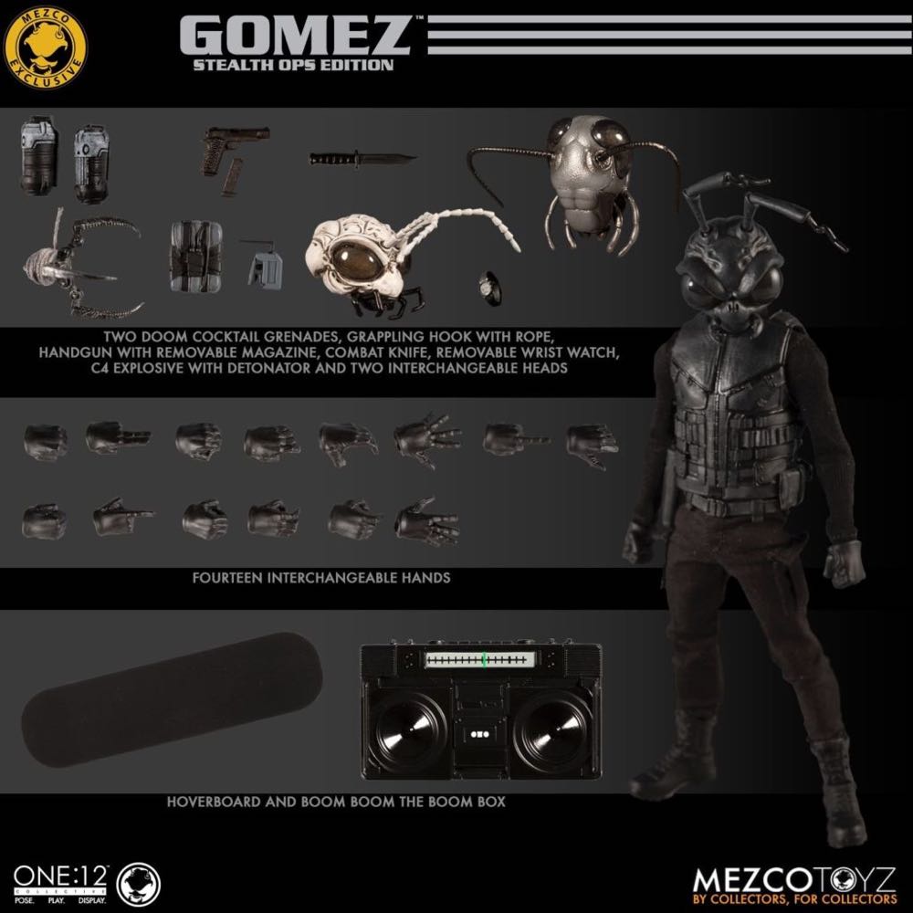 Mezco Rumble Gomez Stealth Ops - Mezco Toyz (One:12 Collective - Rumble Society - Gomez) action figure collectible [Barcode 696198774078] - Main Image 4
