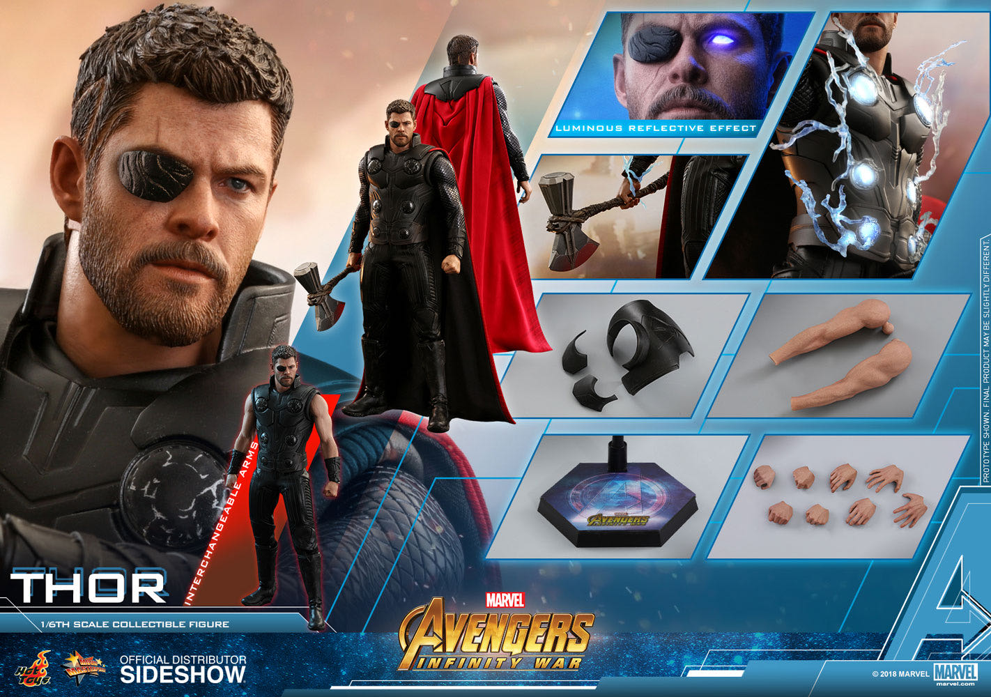 Thor (Avengers: Infinity War) - Hot Toys / Side Show (Avengers Infinity War) action figure collectible - Main Image 2