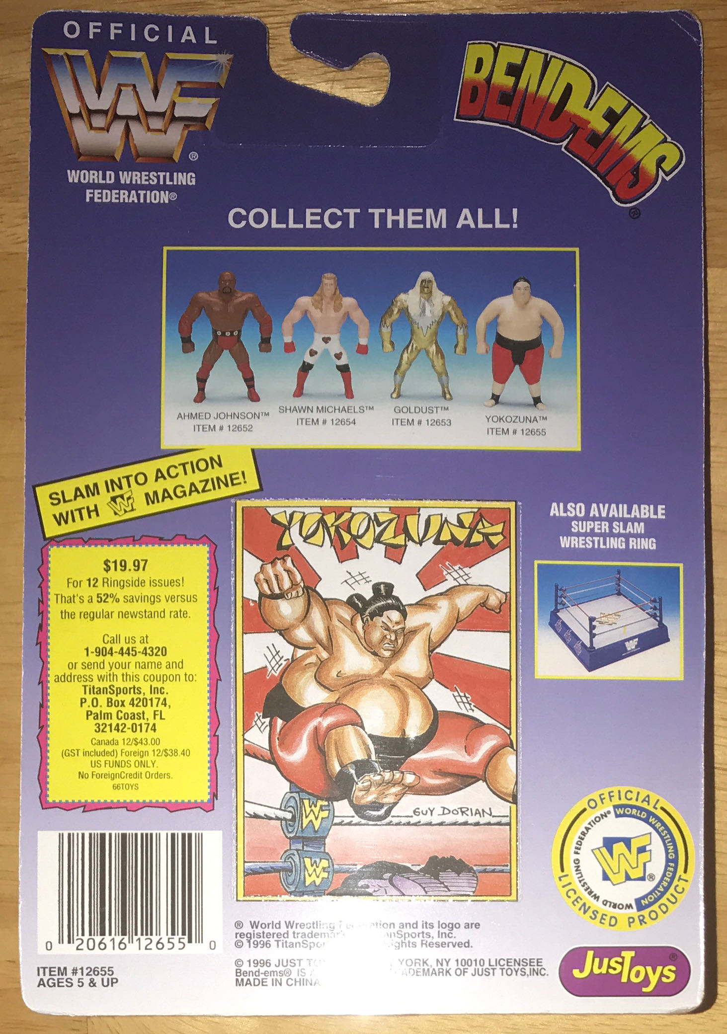 Yokozuna - Justoys (WWF Justoys Bend-Ems) action figure collectible [Barcode 020616126550] - Main Image 2