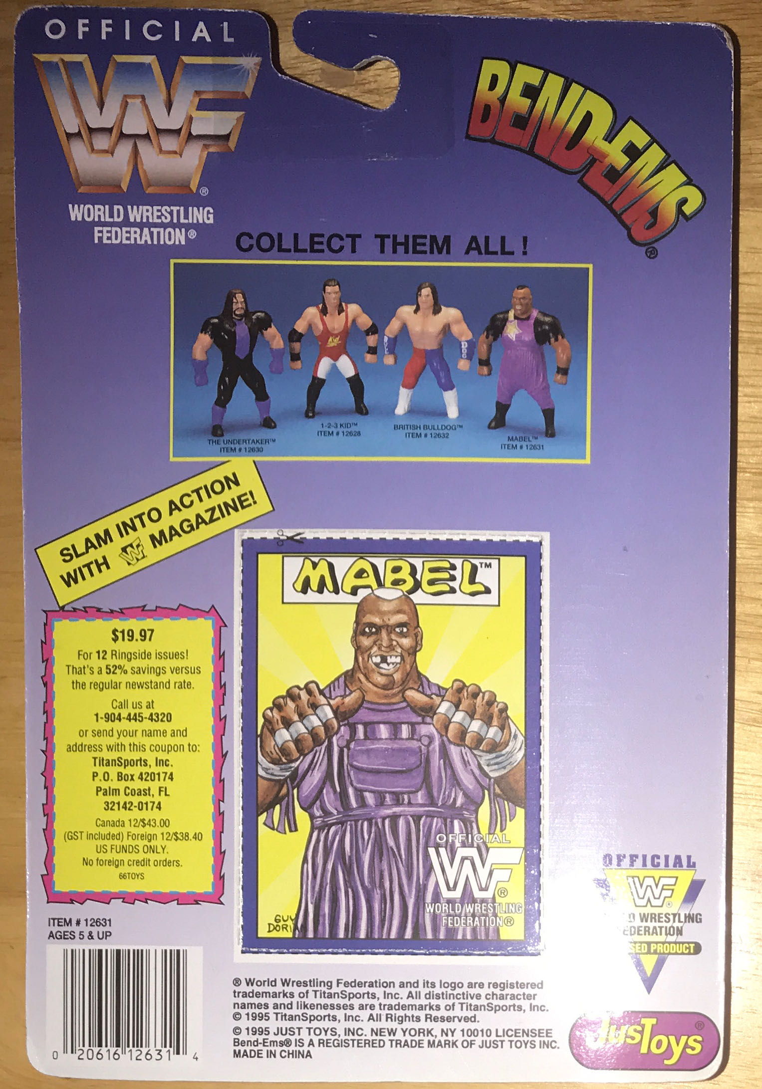 WWF JustToys Bend-Ems Series 2 Mabel - WWF JustToys Bend-Ems (WWF JustToys Bend-Ems Series 2) action figure collectible [Barcode 020616126314] - Main Image 2
