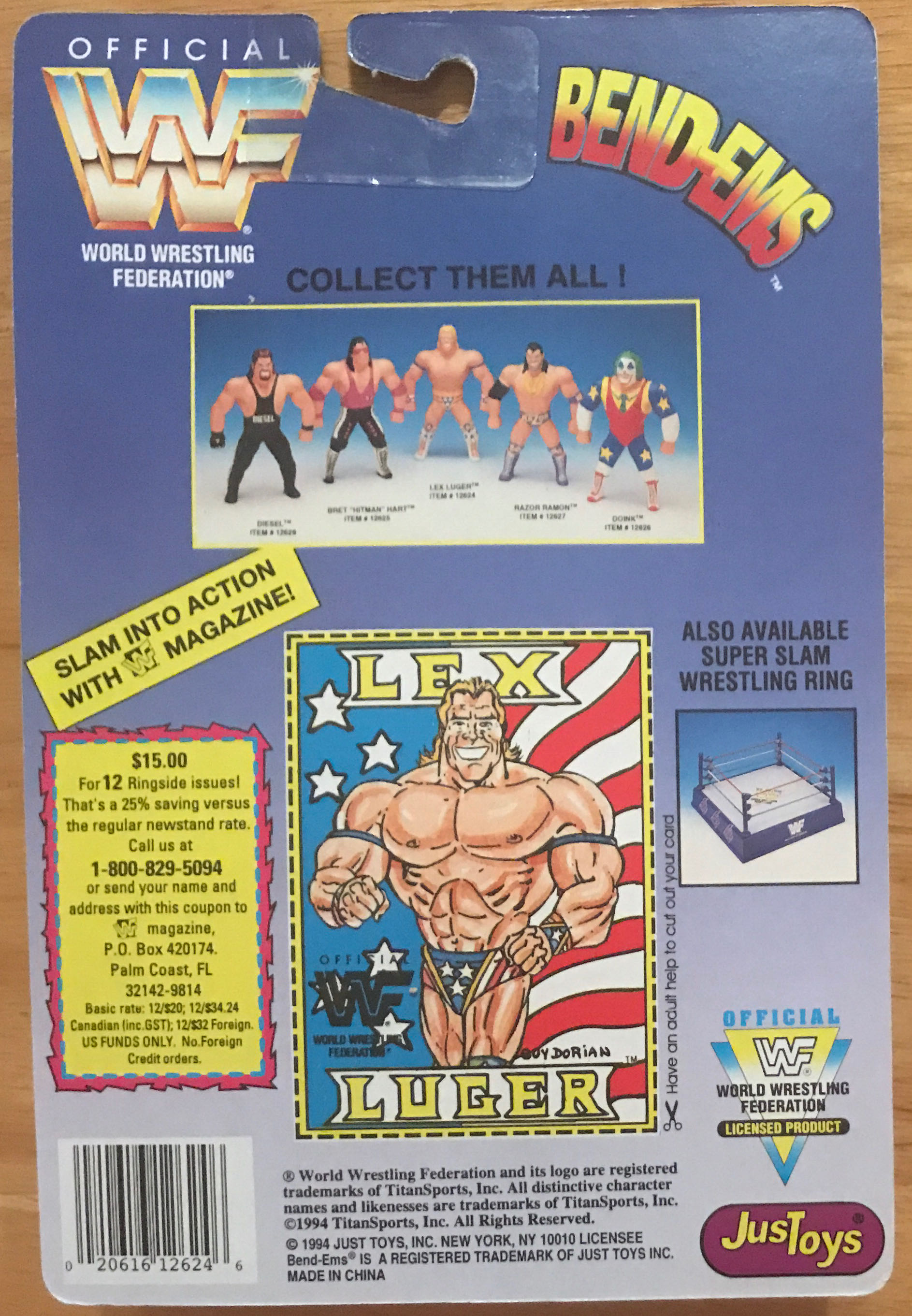 WWF JustToys Bend-Ems Series 1 Lex Luger - WWF JustToys Bend-Ems (WWF JustToys Bend-Ems Series 1) action figure collectible [Barcode 020616126246] - Main Image 2