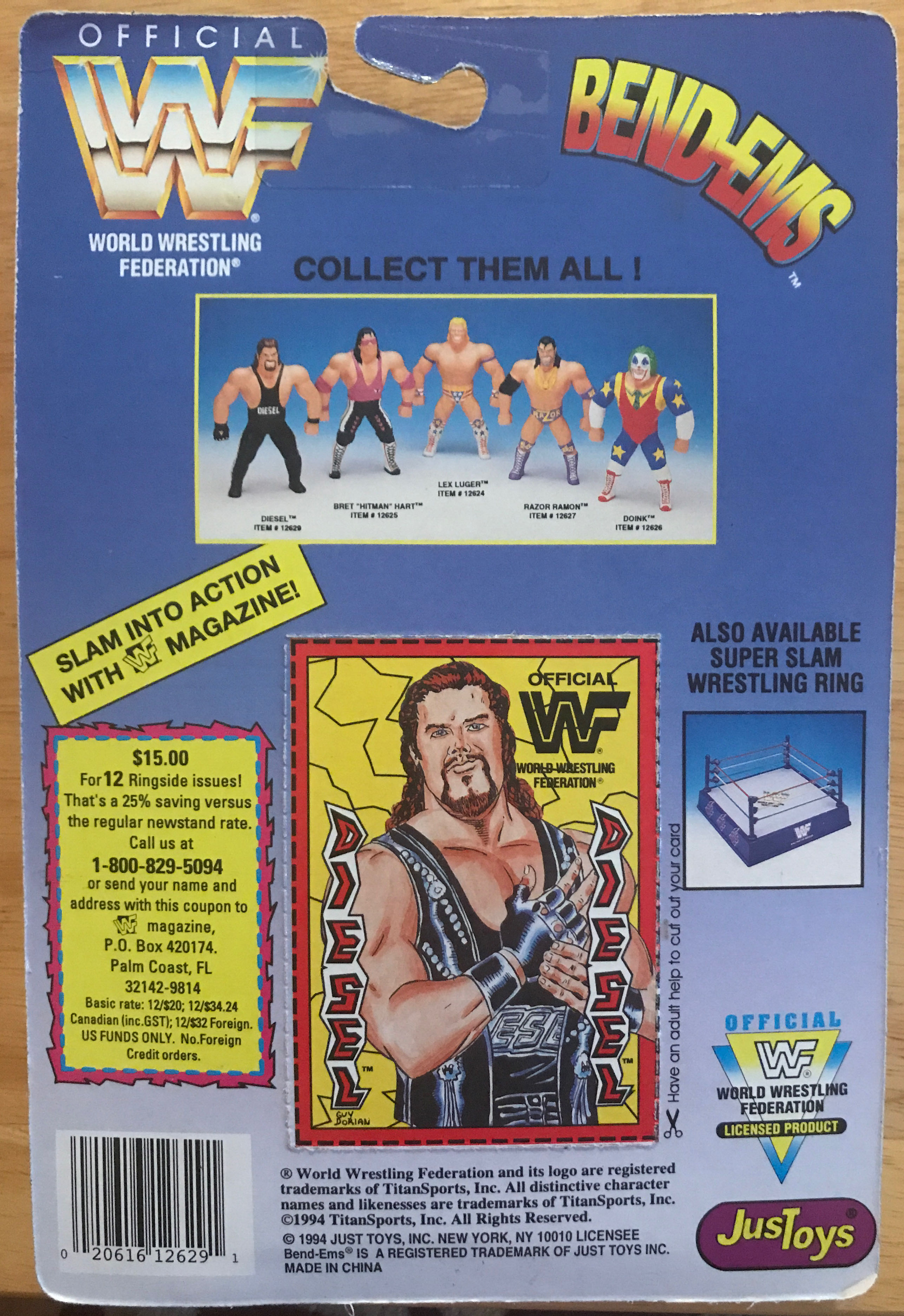WWF JustToys Bend-Ems Series 1 Diesel - WWF JustToys Bend-Ems (WWF JustToys Bend-Ems Series 1) action figure collectible [Barcode 020616126291] - Main Image 2
