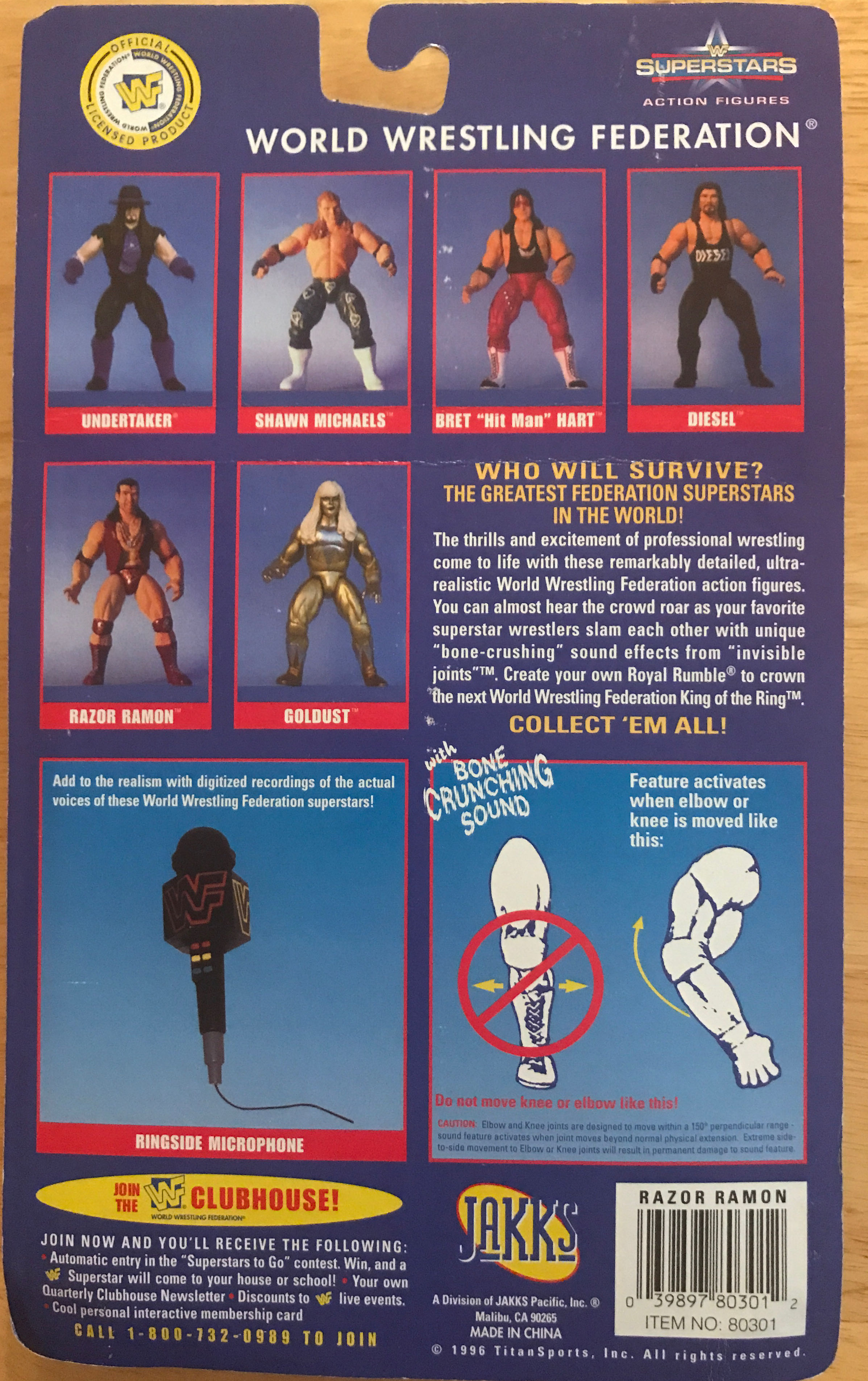 Razor Ramon - Jakks Pacific (WWF Jakks Bone Crunching Action) action figure collectible [Barcode 039897803012] - Main Image 2