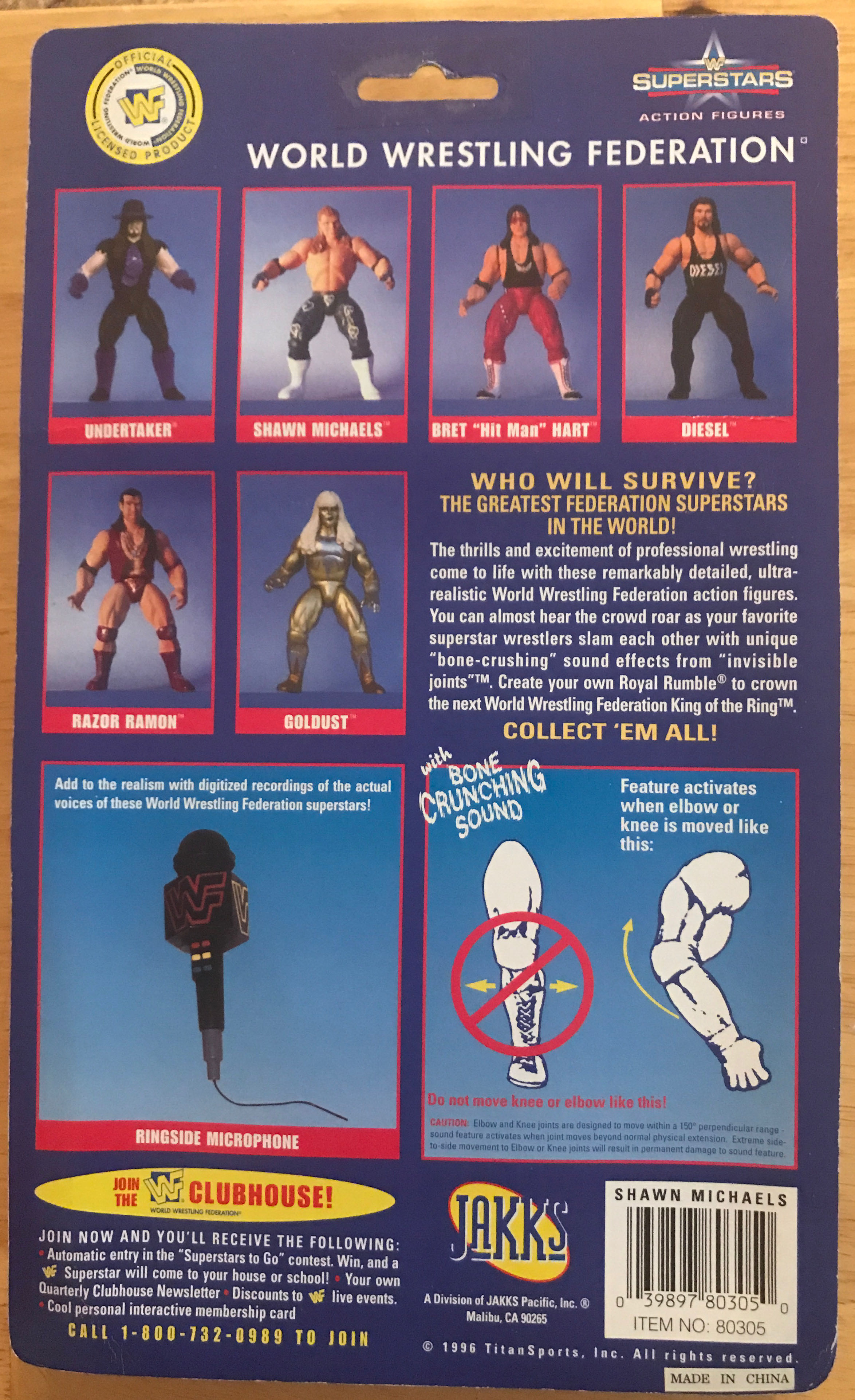 Shawn Michaels - Jakks Pacific (WWF Superstars Series 1) action figure collectible [Barcode 039897803050] - Main Image 2