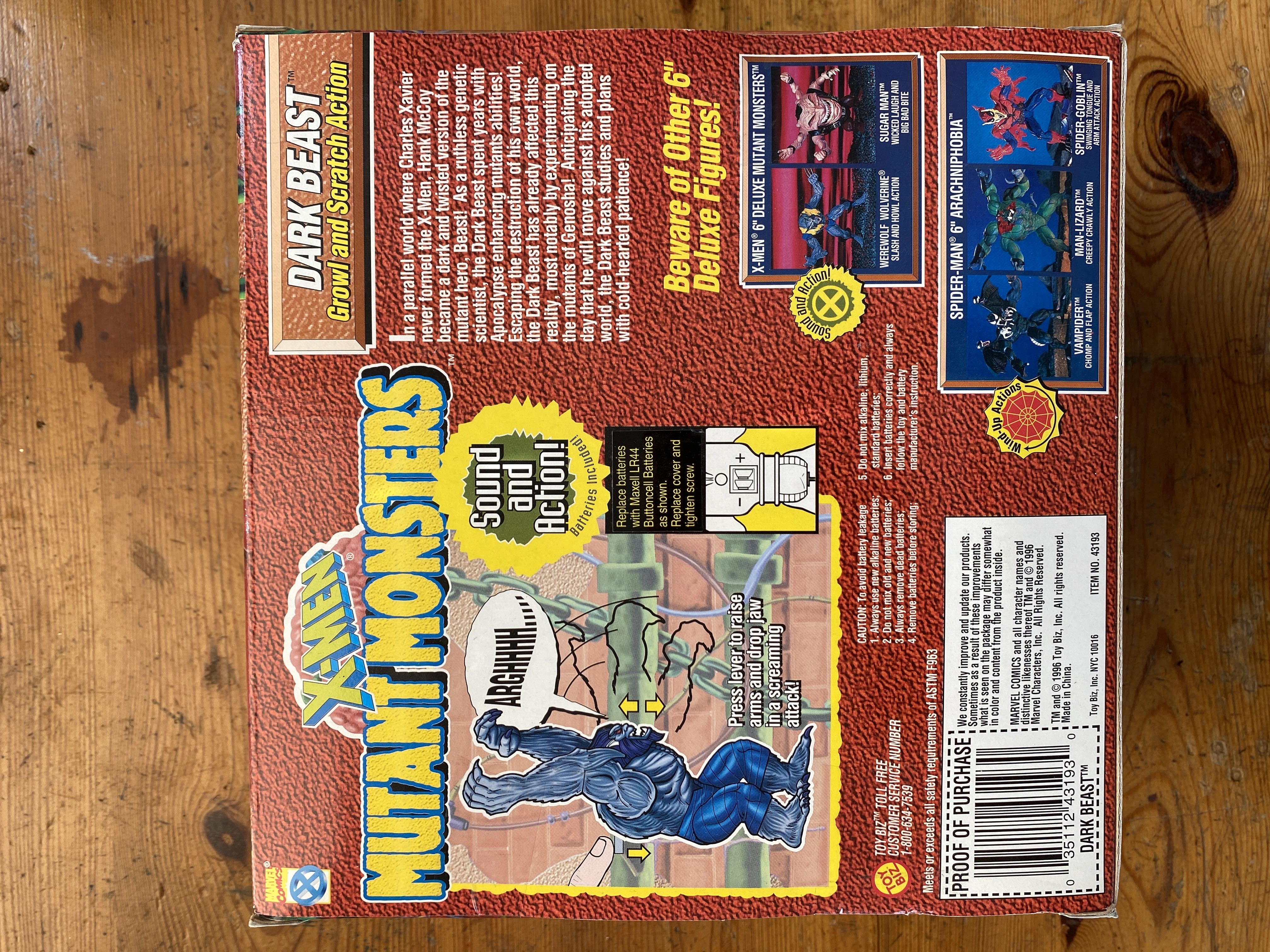 X-Men Mutant Monsters: Dark Beast - Toy Biz (X-Men) action figure collectible [Barcode 035112431930] - Main Image 2