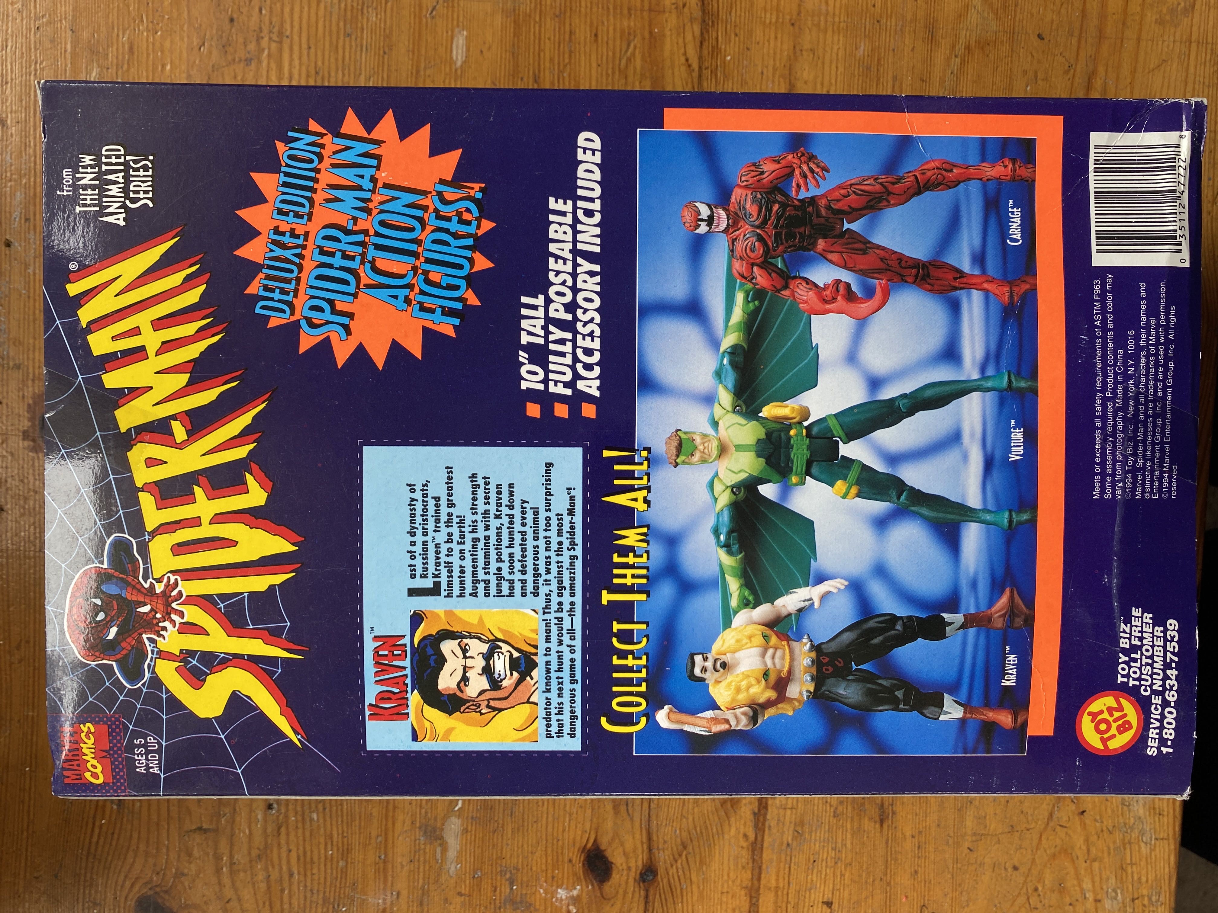 Spider-Man Animated Series- 10” Kraven - Toy Biz (Kraven) action figure collectible [Barcode 035112477228] - Main Image 2