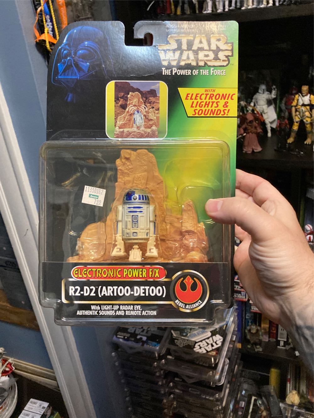 R2-D2 w/ Light-Up Radar Eye, Authentic Sounds & Remote Action - Hasbo / Kenner (Star Wars The Power Of The Force (Green Card)) action figure collectible [Barcode 076281696461] - Main Image 3