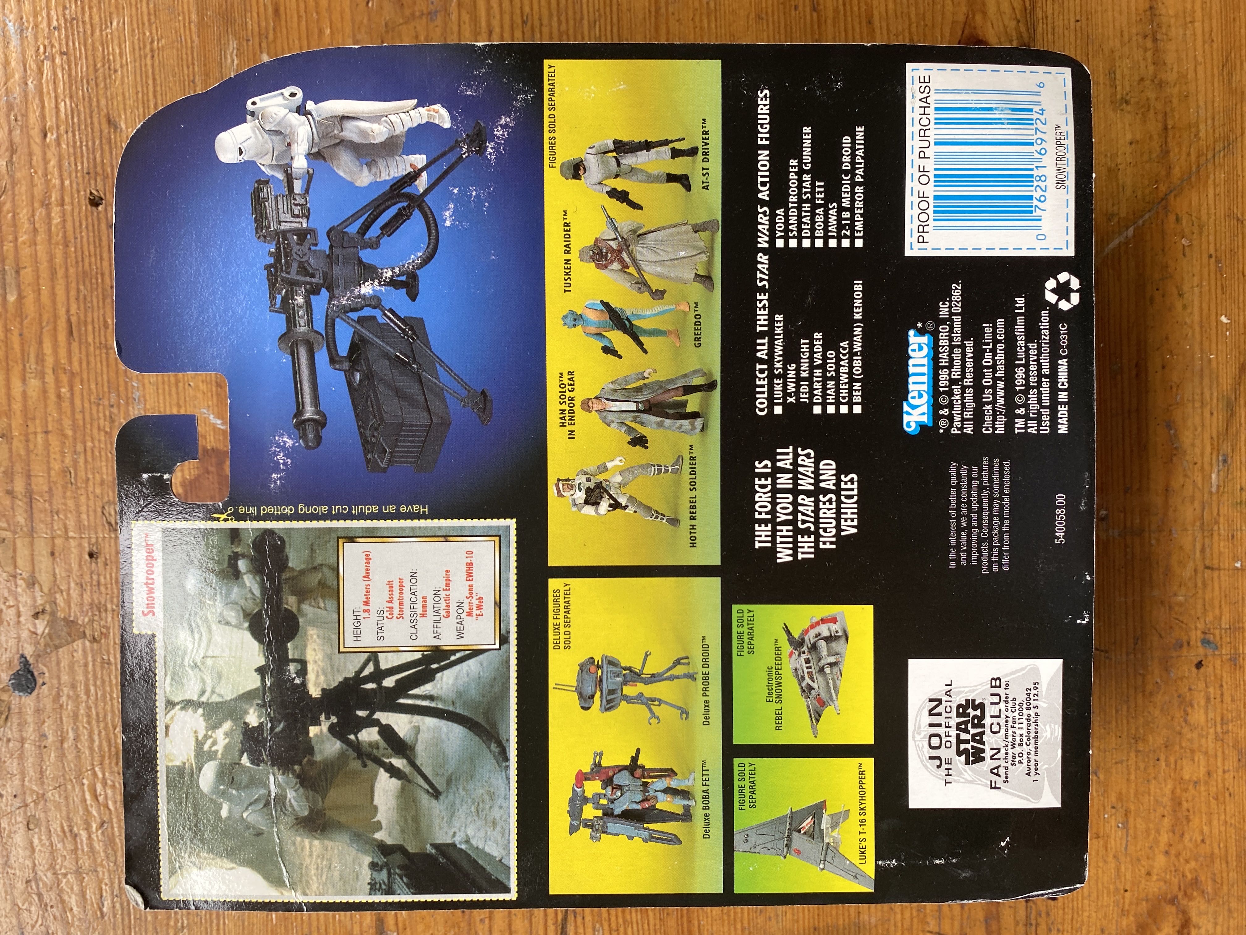 SNOWTROOPER  - Kenner (Star Wars) action figure collectible [Barcode 076281697246] - Main Image 2