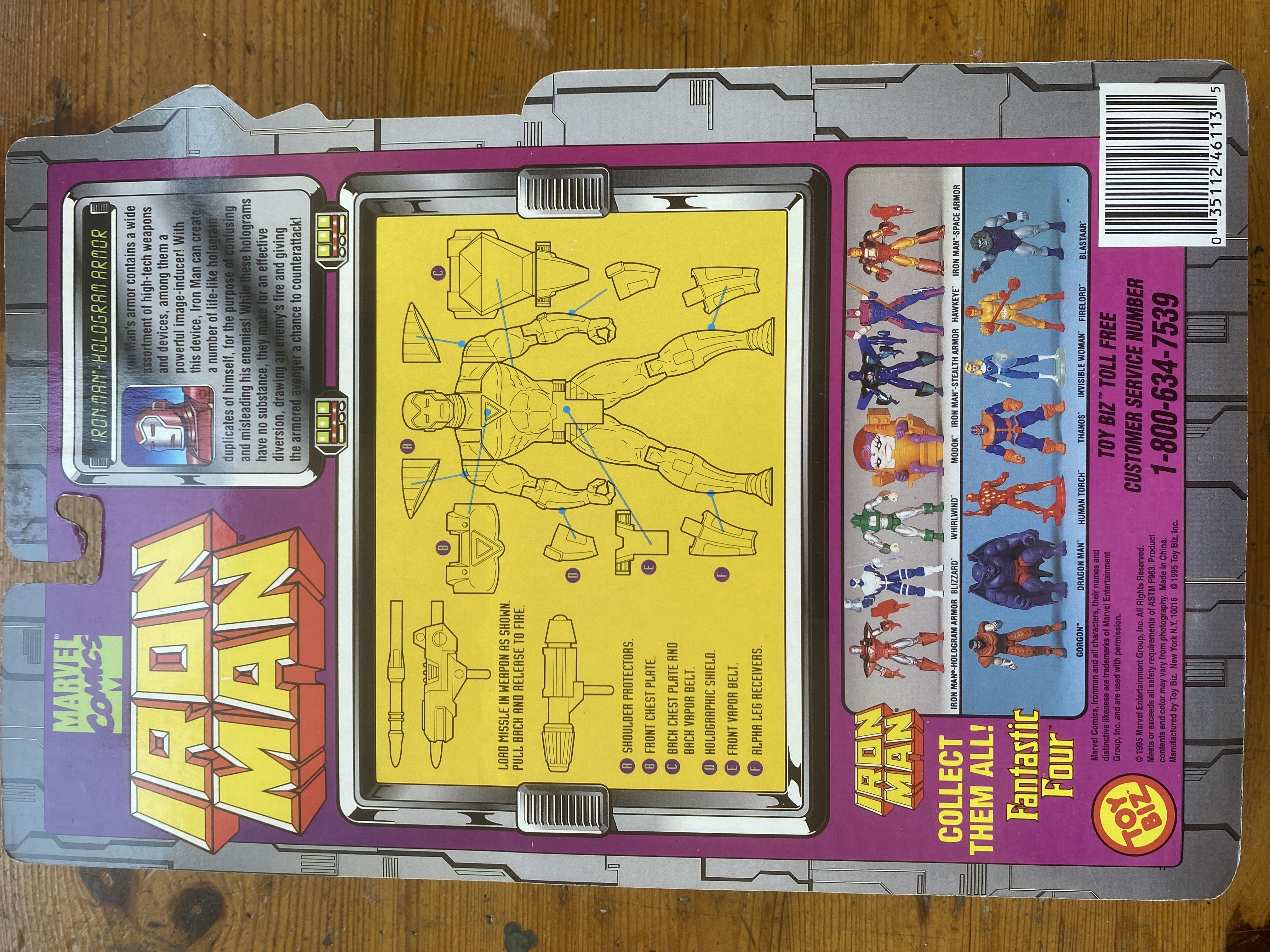 Iron Man - Toy Biz (Iron Man Hologram Armor) action figure collectible [Barcode 035112461135] - Main Image 2