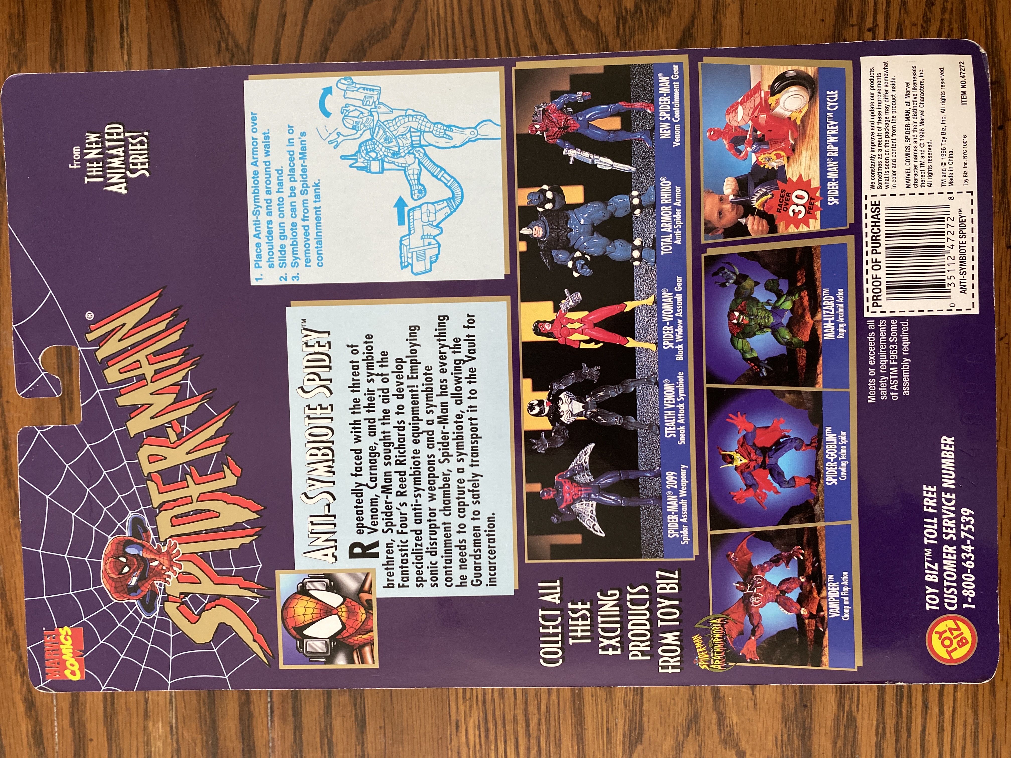 Anti Symbiote Spider-Man - Toy Biz (Anti-Symbiote Spider-Man) action figure collectible [Barcode 035112472728] - Main Image 2