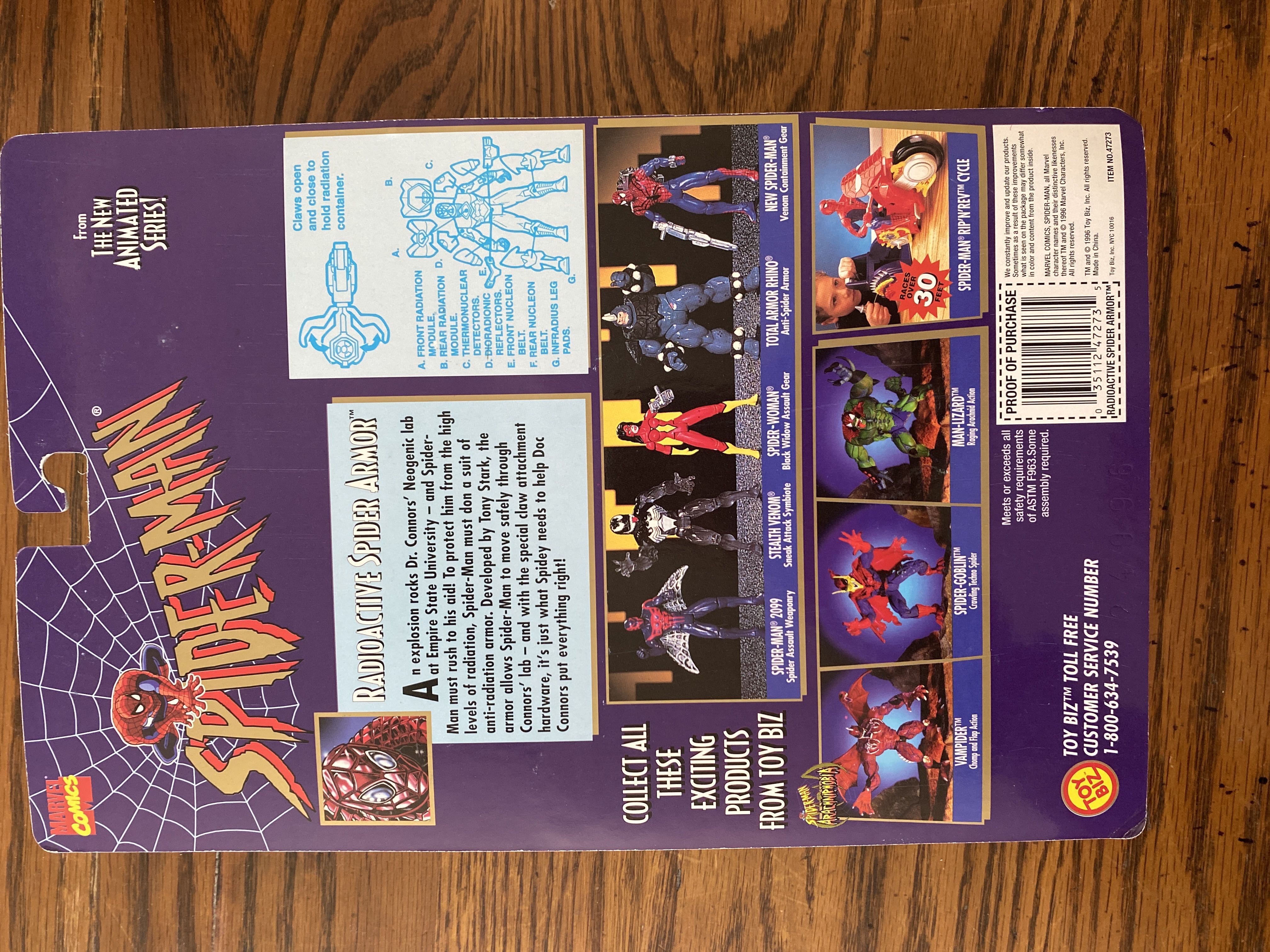 Radioactive Spider Armor - Toy Biz (Toy Biz Spider-Man) action figure collectible [Barcode 035112472735] - Main Image 2