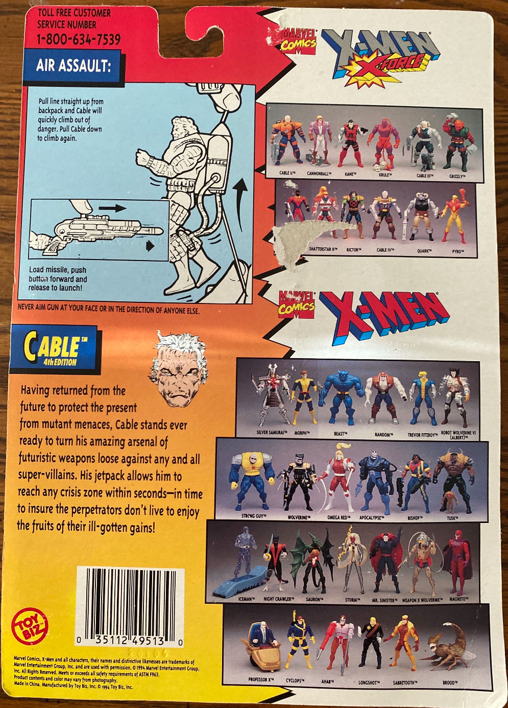 X-Force - Toy Biz (Cable IV) action figure collectible [Barcode 035112495130] - Main Image 3