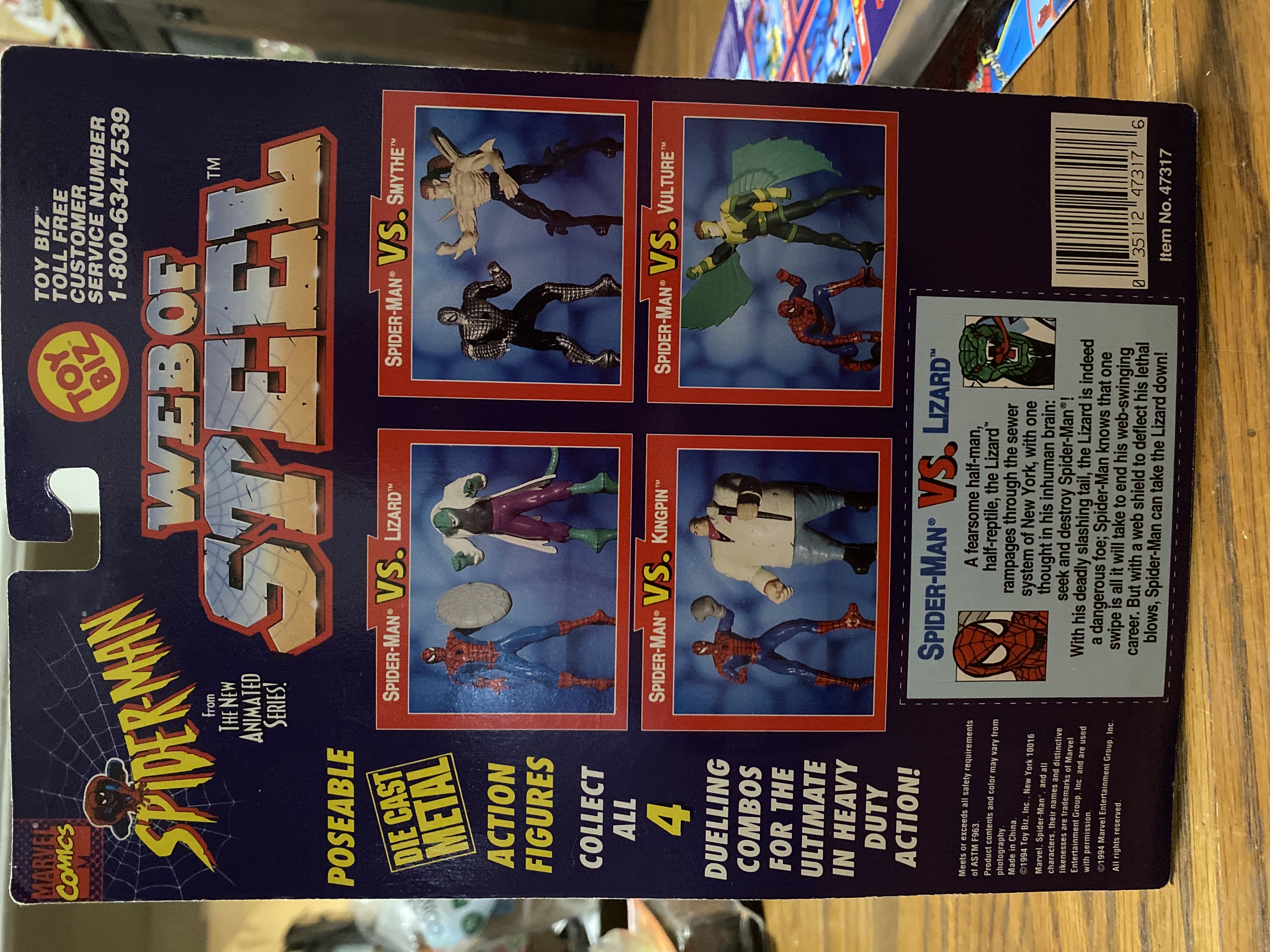 Spider-Man Vs. Lizard - Toy Biz (Spider-Man: Web Of Steel) action figure collectible [Barcode 035112473176] - Main Image 2