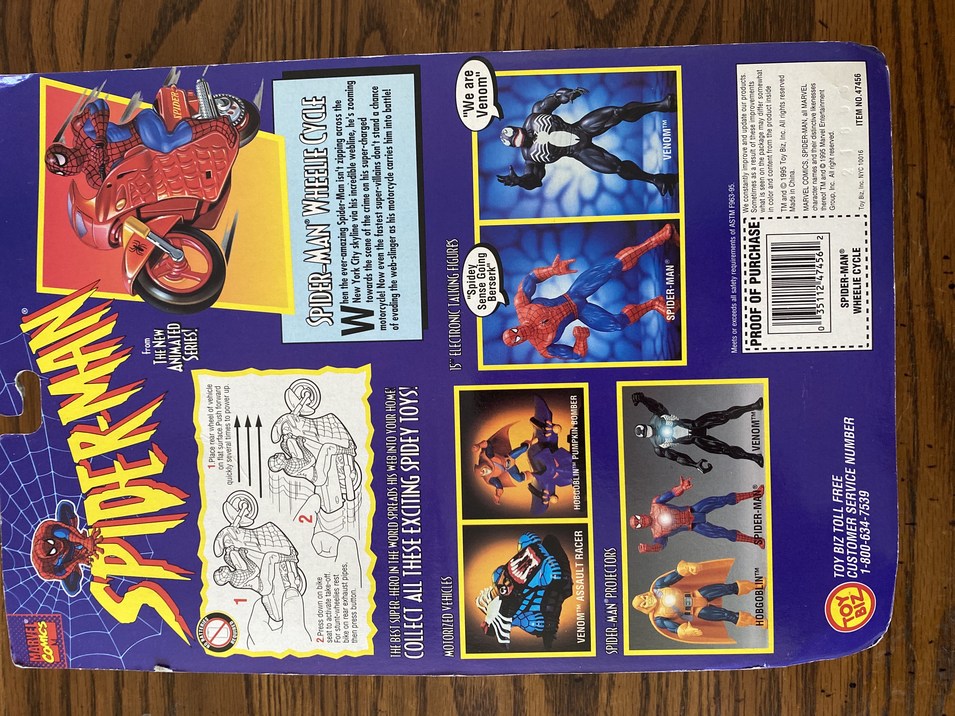 Spider-Man (Vehicle) - Toy Biz (Spider-Man Wheelie Cycle) action figure collectible [Barcode 035112474562] - Main Image 2