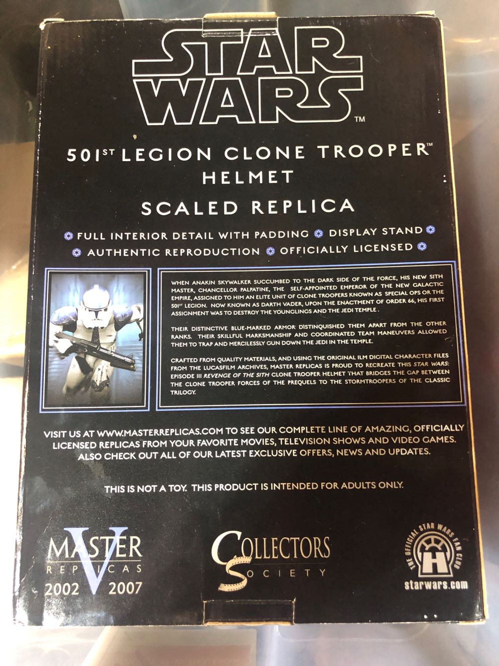 501st Legion Clone Trooper Helmet Scaled Replica - Master Replicas action figure collectible [Barcode 836453005480] - Main Image 2