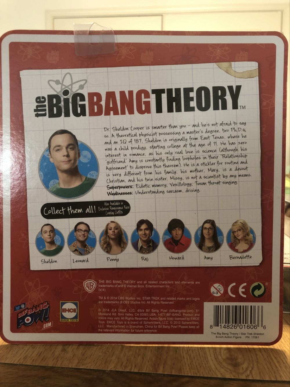 Sheldon Lee Cooper - Bif Bang Pow!/EMCE (Big Bang Theory) action figure collectible [Barcode 814826016066] - Main Image 2