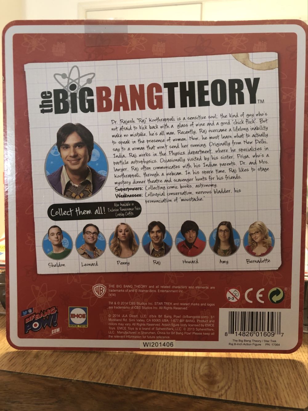 Rajesh Koothrappali - Bif Bang Pow!/EMCE (Big Bang Theory) action figure collectible [Barcode 814826016097] - Main Image 2