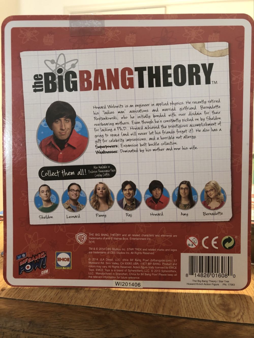 Howard Wolowitz - Bif Bang Pow!/EMCE (Big Bang Theory) action figure collectible [Barcode 814826016080] - Main Image 2
