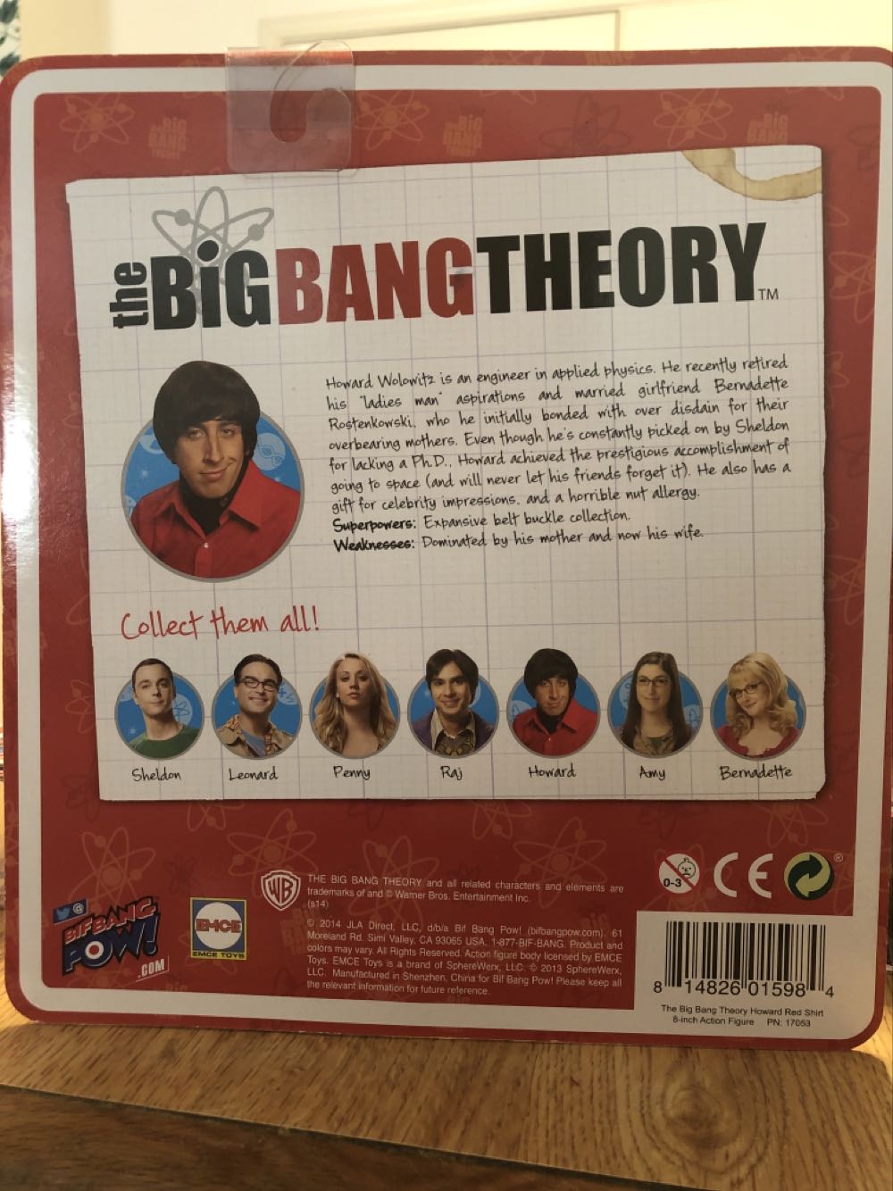 Howard Wolowitz - Bif Bang Pow!/EMCE (Big Bang Theory) action figure collectible [Barcode 814826015984] - Main Image 2