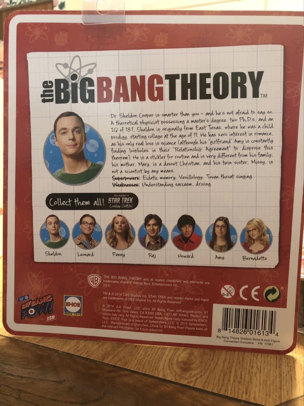 Sheldon Cooper - Bif Bang Pow!/EMCE (Big Bang Theory) action figure collectible [Barcode 814826016134] - Main Image 2