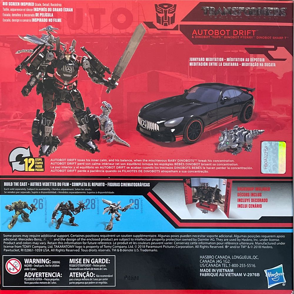 Autobot Drift & Dinobot ‘Tops, Dinobot Pterry, Dinobot Sharp T (Studio Series 36) - Hasbro / Takara Tomy (Studio Series: The Last Knight) action figure collectible [Barcode 630509786640] - Main Image 4