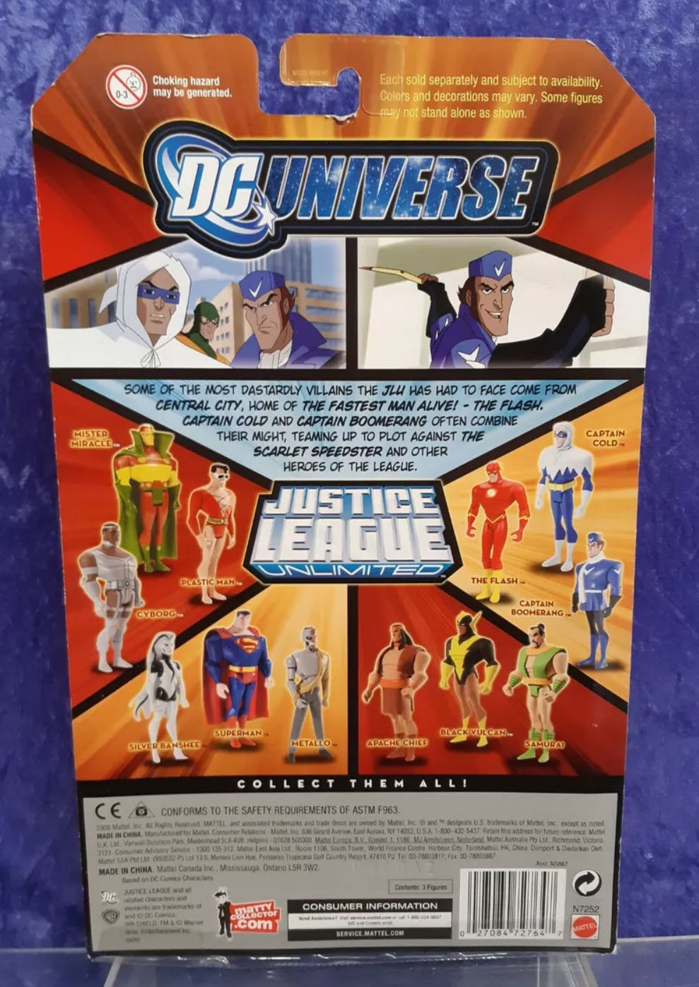 JLU 3-Pack Captain Boomerang Captain Cold Flash - Mattel (Justice League Animated) action figure collectible [Barcode 027084727647] - Main Image 2