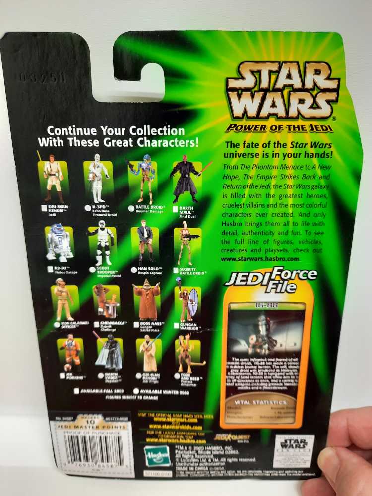 Carded Signed. Power Of The Jedi. IG-88 (Bounty Hunter) Signed Bill Hargreaves - Hasbro (Empire Strikes Back) action figure collectible [Barcode 076930845875] - Main Image 2