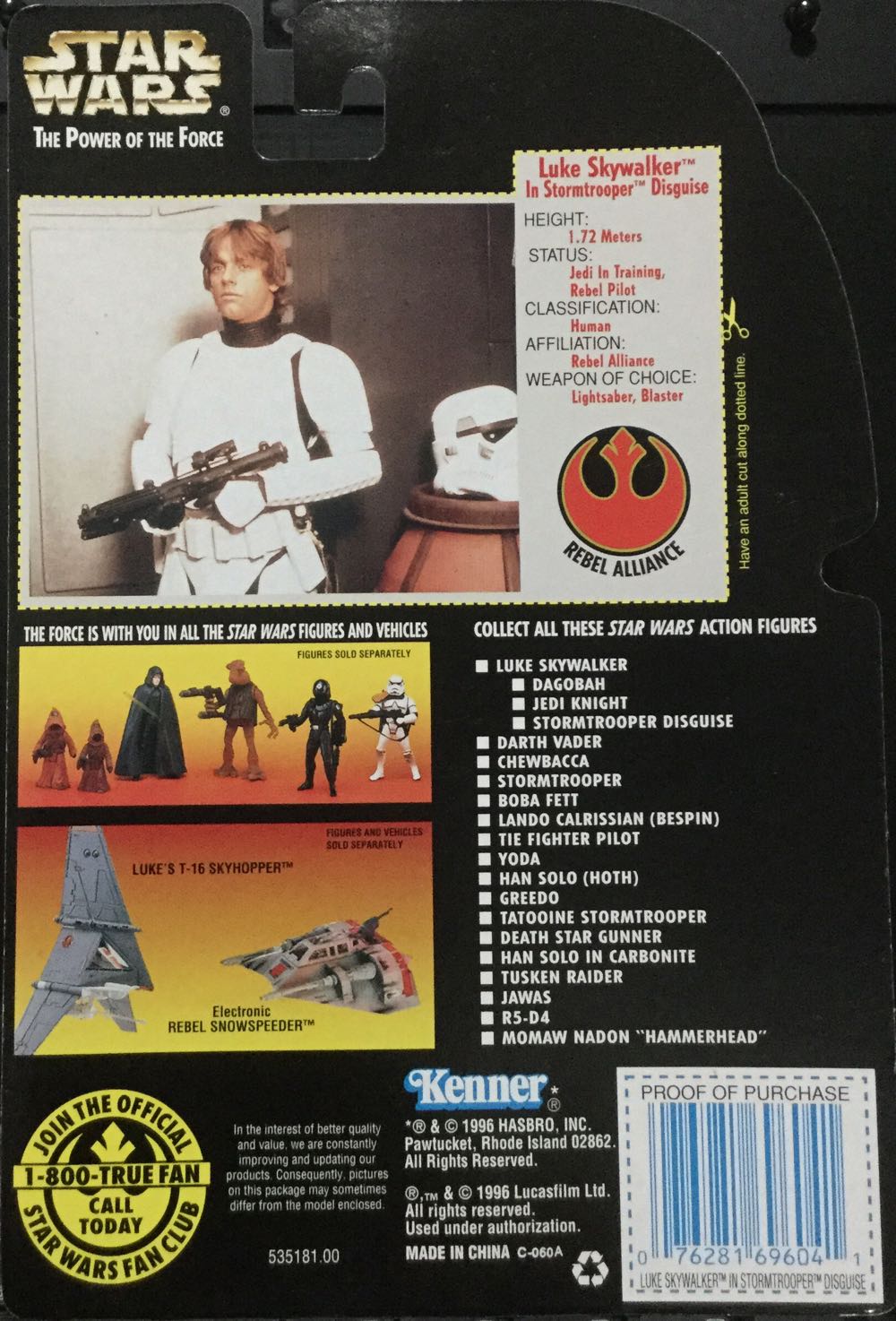 Power Of The Force (RC) - Luke Skywalker (Stormtrooper Disguise) - Hasbro/ Kenner (A New Hope) action figure collectible - Main Image 2