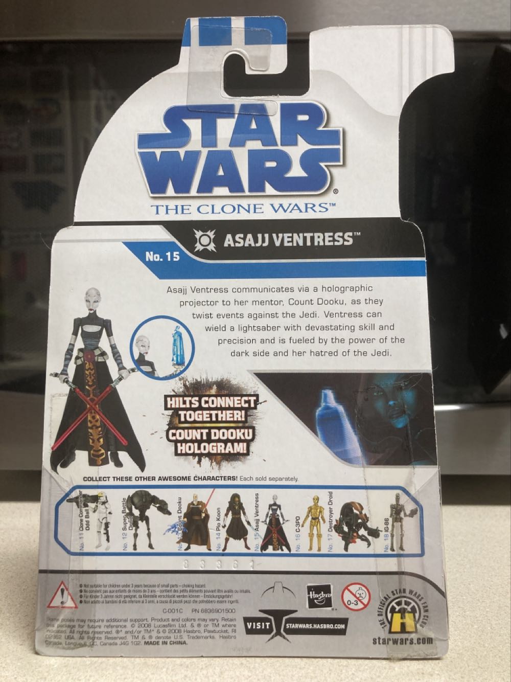 Asajj Ventress- Clone wars 2008 - Hasbro (Star Wars - The Clone Wars 2008) action figure collectible [Barcode 653569350521] - Main Image 2