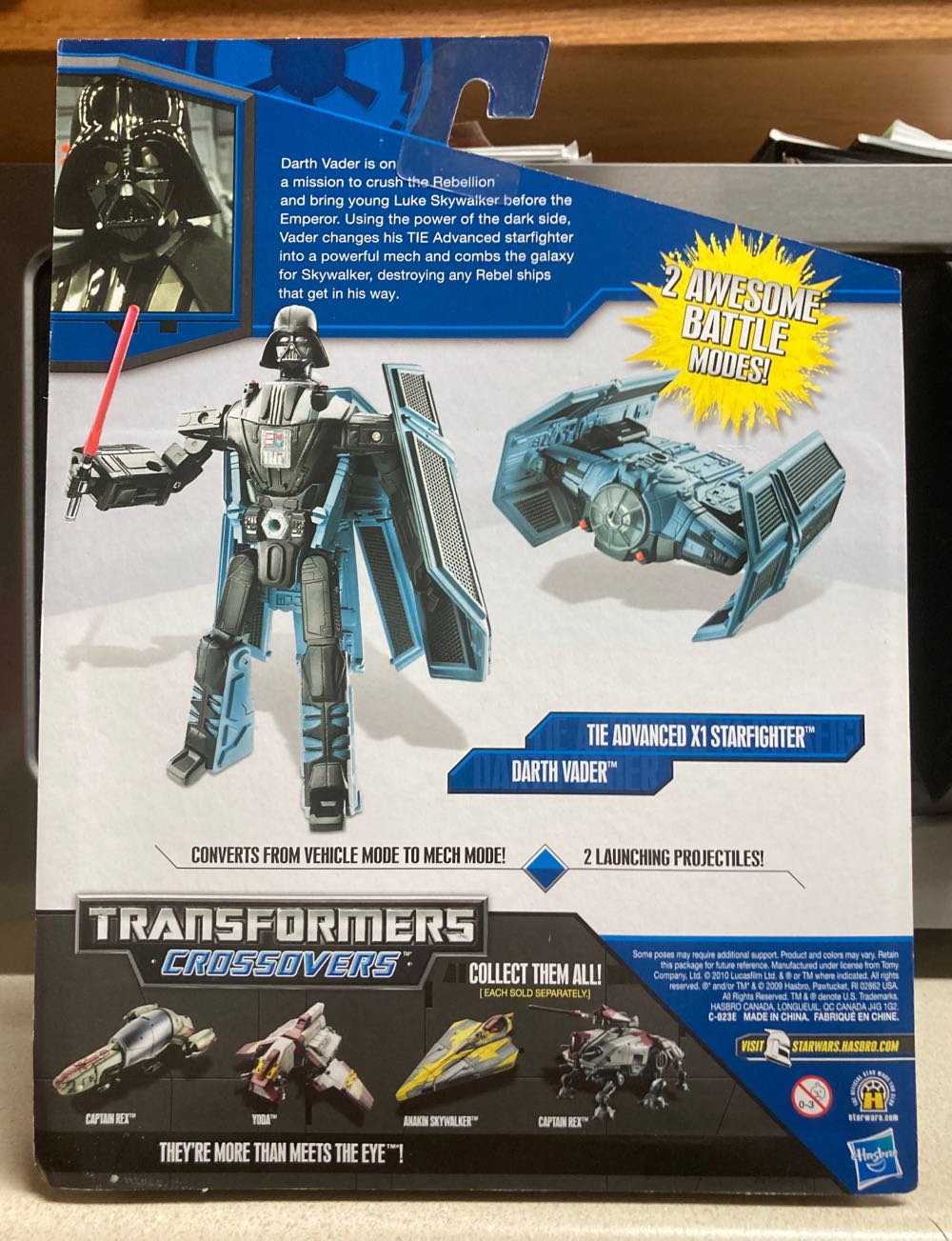 Darth Vader to TIE Advanced X1 Starfighter - Hasbro (Star Wars Transformers Crossovers) action figure collectible [Barcode 653569508236] - Main Image 2
