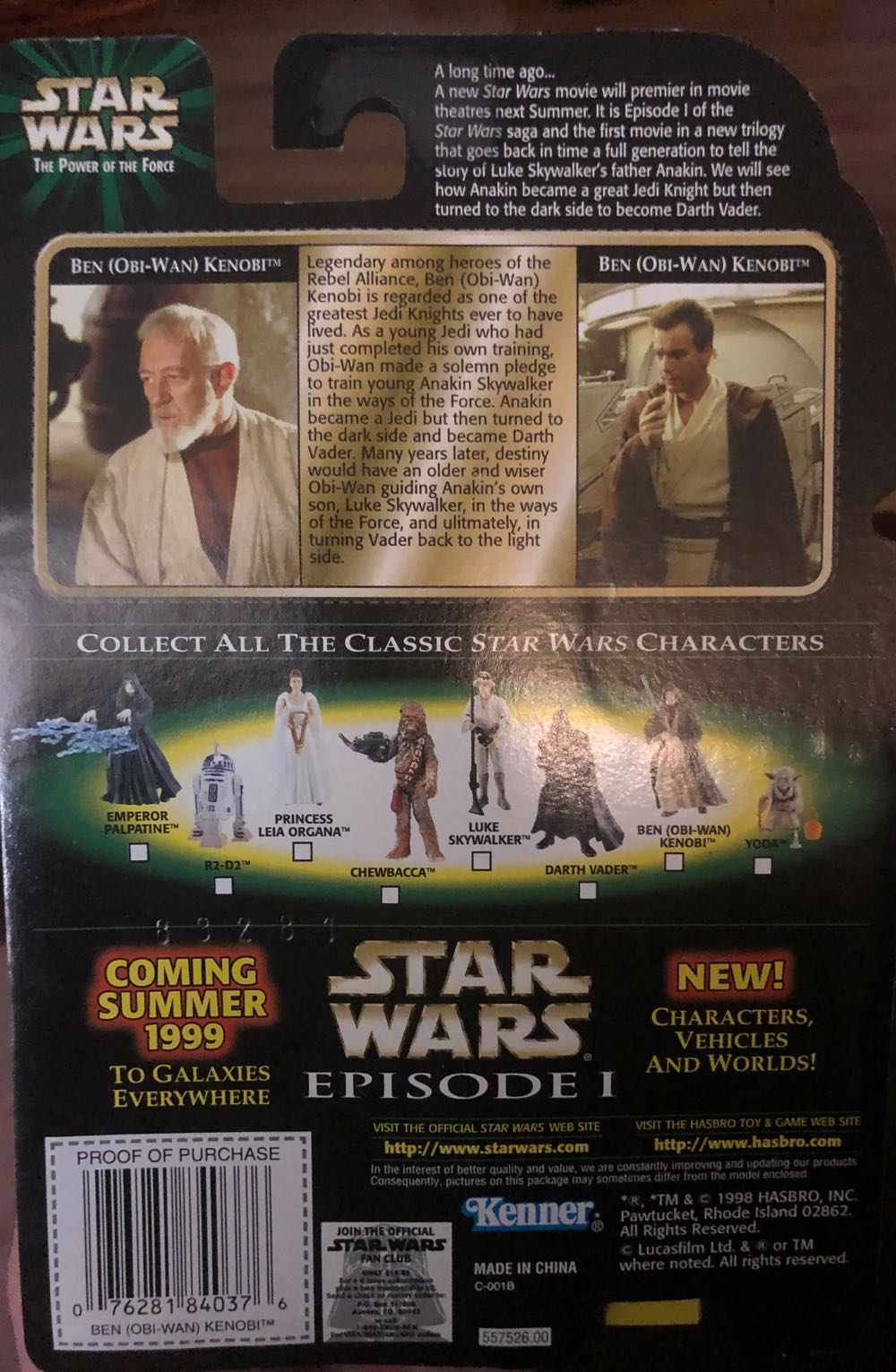 Ben (Obi-Wan) Kenobi - Hasbro (The Power Of The Force - FlashBack Photo) action figure collectible [Barcode 076281840376] - Main Image 2