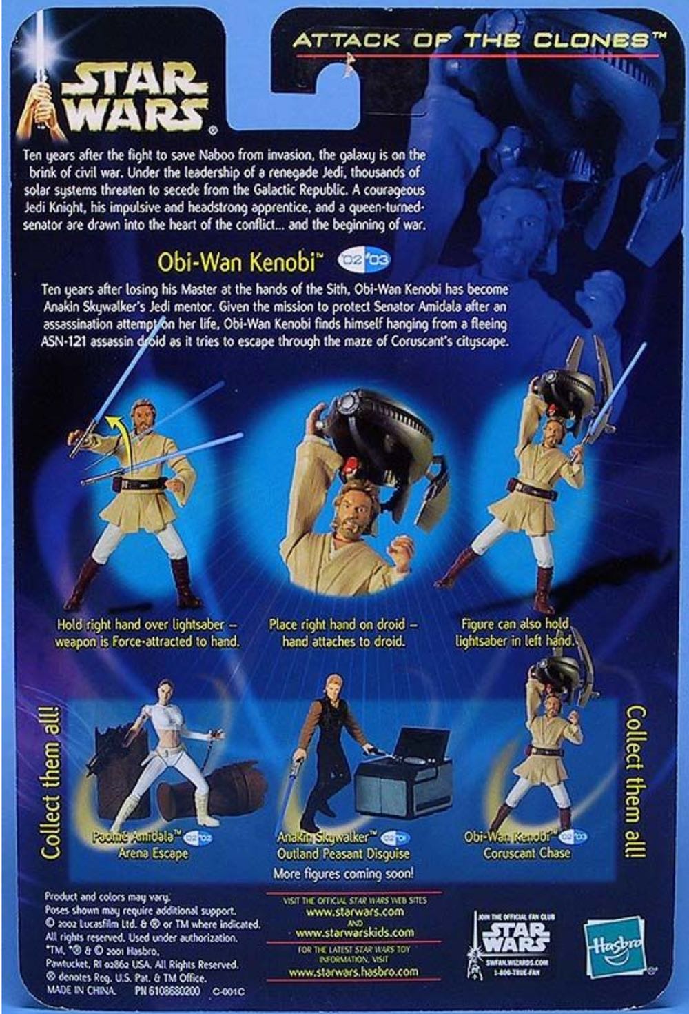 Obi-Wan Kenobi (Coruscant Chase) #02/03 - Hasbro (Star Wars Saga 2002-2004) action figure collectible [Barcode 076930848548] - Main Image 2