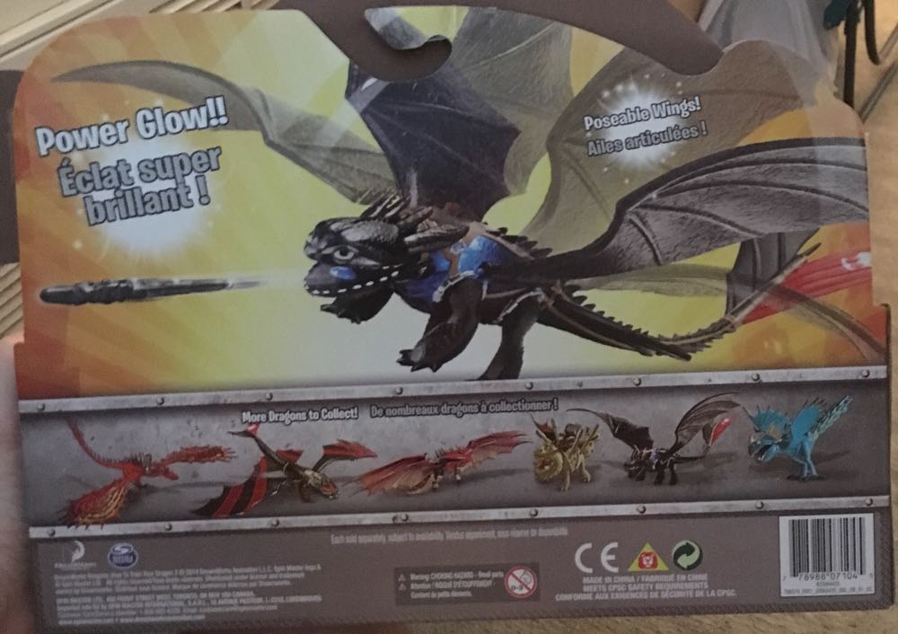Toothless: Power Glow! - Power Dragon - Spin Master (Dragons 2) action figure collectible [Barcode 778988071045] - Main Image 3