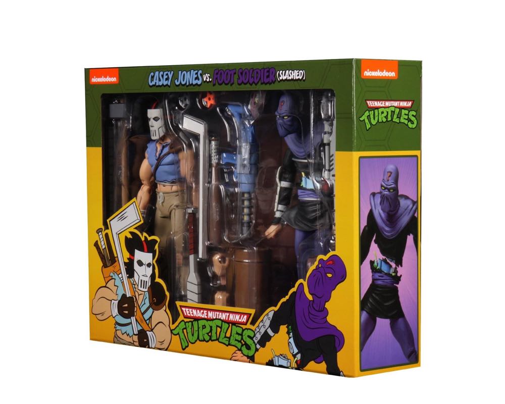 NECA TMNT Cartoon Series (2 Pack) Casey Jones vs. Foot Soldier (Slashed) - Neca / Reel Toys (Teenage Mutant Ninja Turtles (Cartoon)) action figure collectible [Barcode 634482541203] - Main Image 2