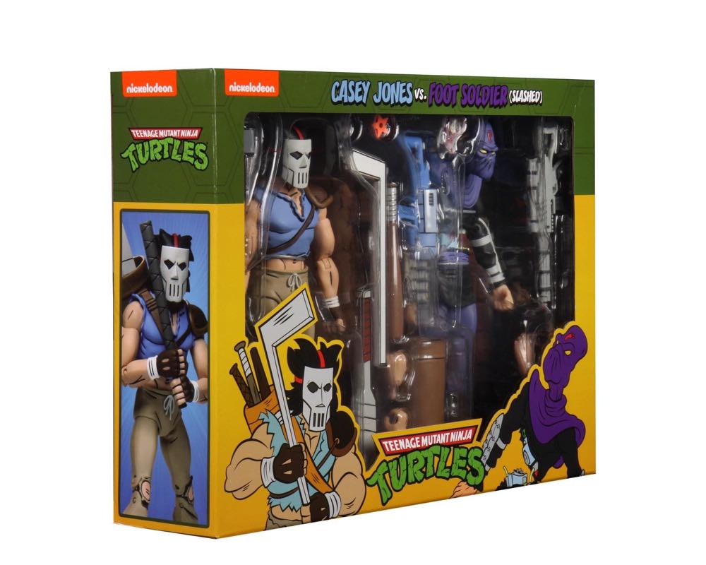 NECA TMNT Cartoon Series (2 Pack) Casey Jones vs. Foot Soldier (Slashed) - Neca / Reel Toys (Teenage Mutant Ninja Turtles (Cartoon)) action figure collectible [Barcode 634482541203] - Main Image 3