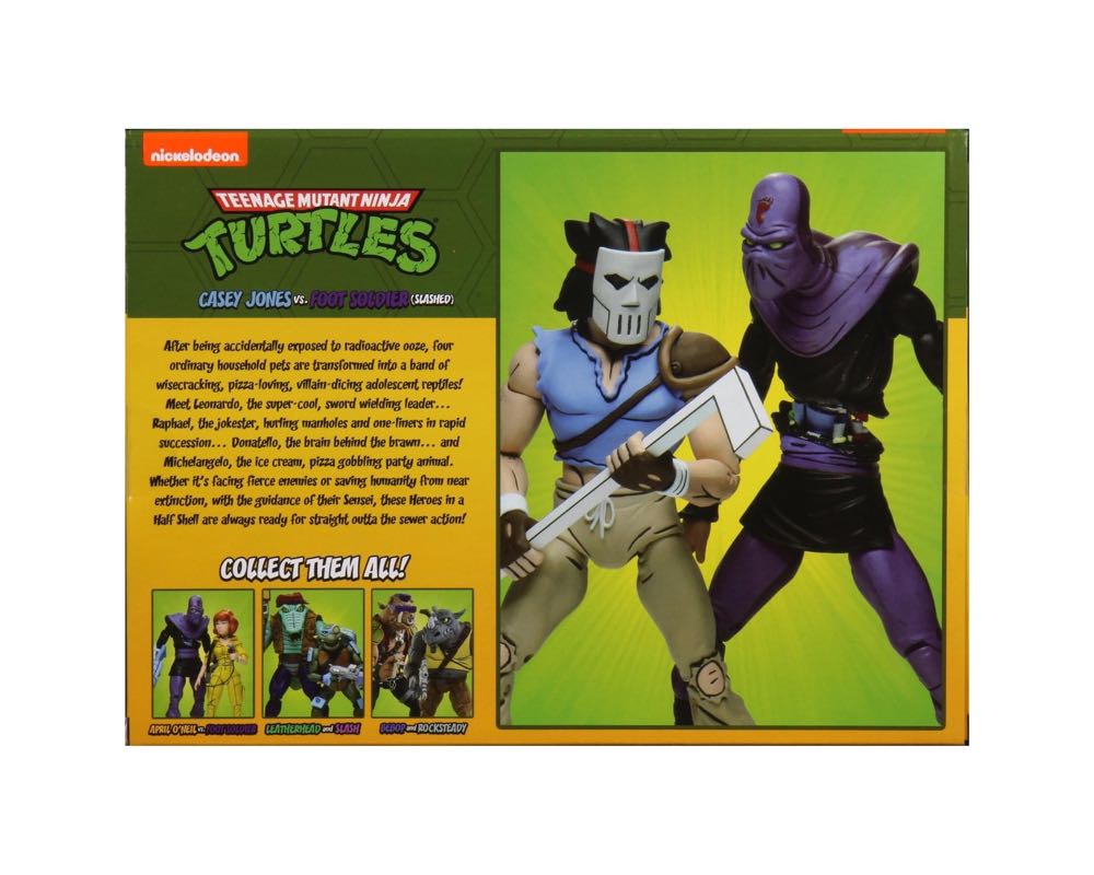 NECA TMNT Cartoon Series (2 Pack) Casey Jones vs. Foot Soldier (Slashed) - Neca / Reel Toys (Teenage Mutant Ninja Turtles (Cartoon)) action figure collectible [Barcode 634482541203] - Main Image 4