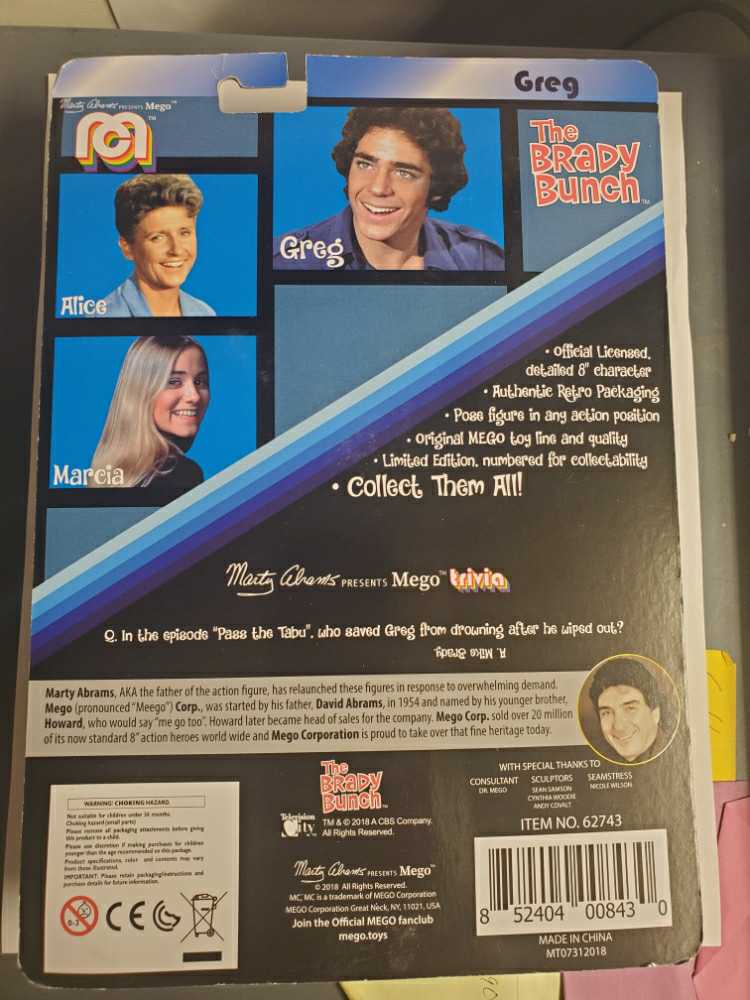 Brady Bunch Greg Brady - MEGO Corp. (The Brady Bunch) action figure collectible [Barcode 852404008430] - Main Image 3