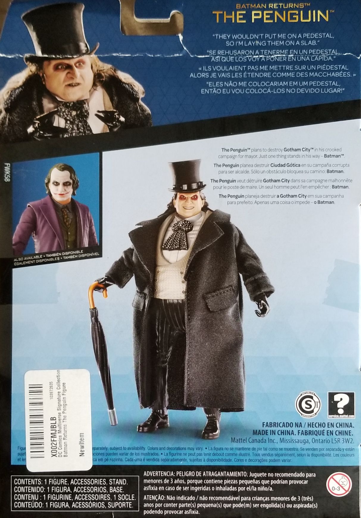Penguin - Mattel (Batman Returns) action figure collectible [Barcode 887961676259] - Main Image 2