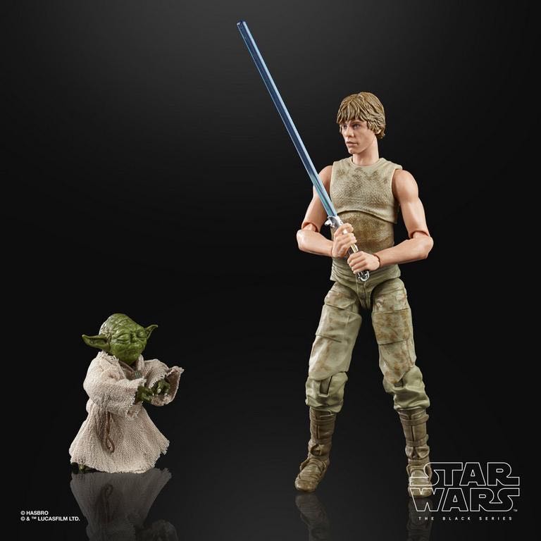 (D) Luke Skywalker & Yoda (Jedi Training) - Hasbro (Star Wars Black 6”) (Star Wars) action figure collectible [Barcode 5010993722839] - Main Image 2