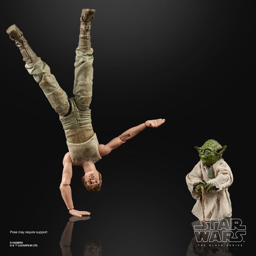 (D) Luke Skywalker & Yoda (Jedi Training) - Hasbro (Star Wars Black 6”) (Star Wars) action figure collectible [Barcode 5010993722839] - Main Image 3