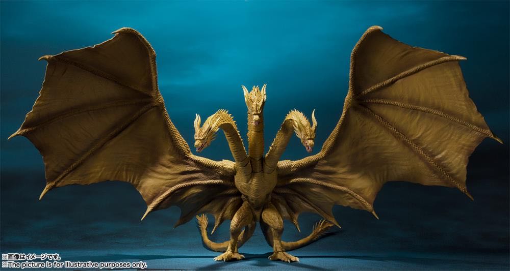 S.H. Monsterarts King Ghidorah 2019 Godzilla King Of the Monsters - Bandai/Tamashii Nations (S.H. MonsterArts) action figure collectible [Barcode 4573102558121] - Main Image 2
