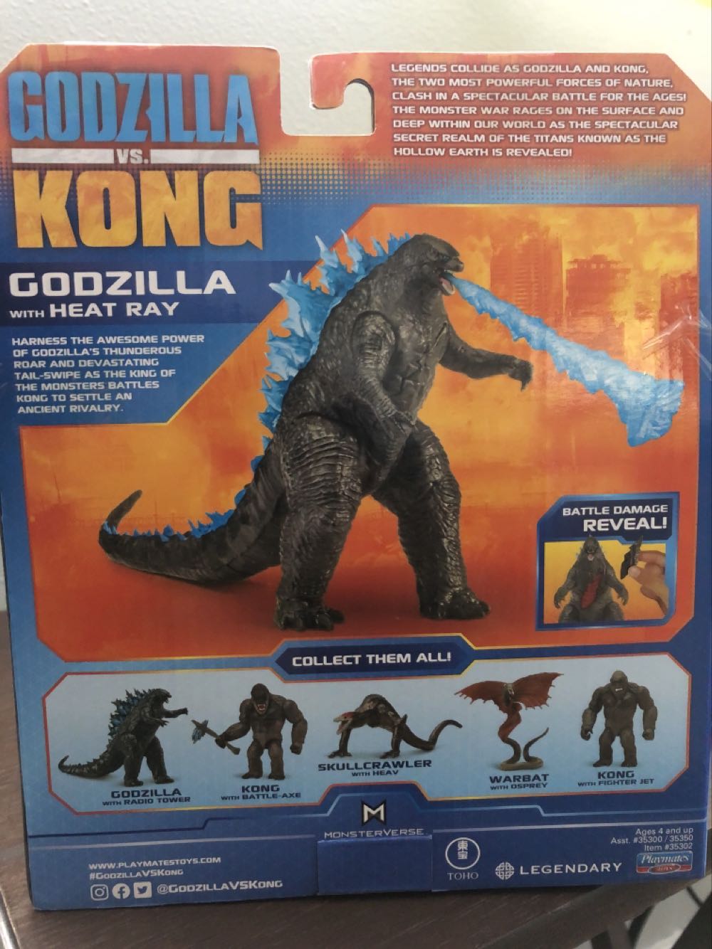 Godzilla Vs Kong : Godzilla With Heat Ray - Playmates Toys (Godzilla Vs Kong) action figure collectible [Barcode 043377353027] - Main Image 3