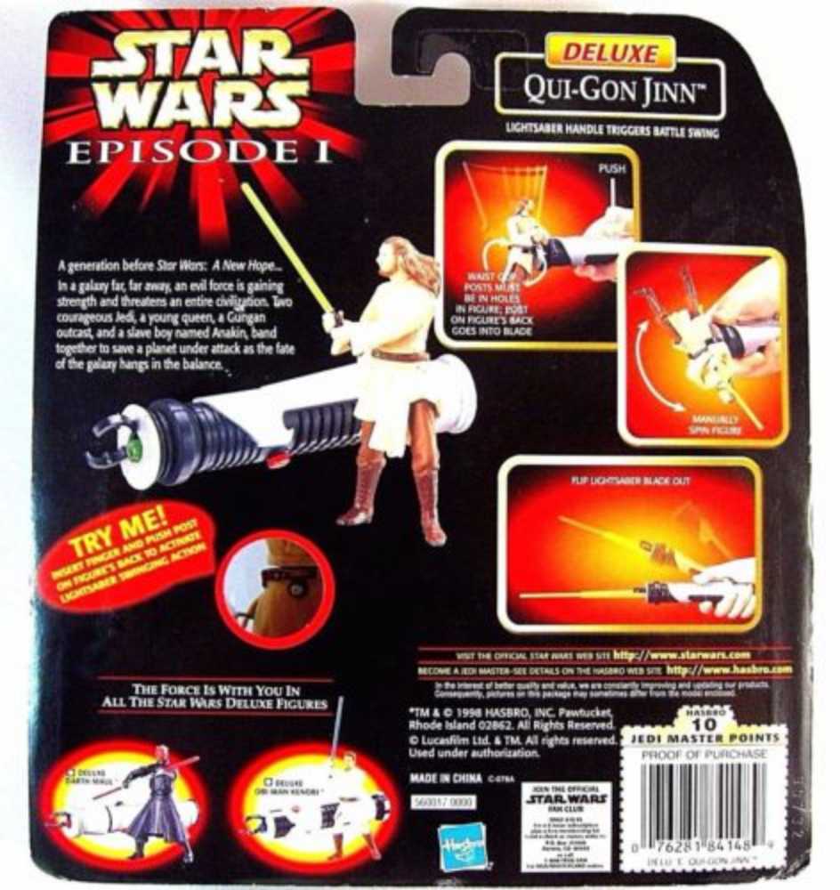 Qui-Gon Jinn (Deluxe) - Hasbro (Star Wars: Phantom Menance Episode 1) action figure collectible [Barcode 076281841489] - Main Image 2