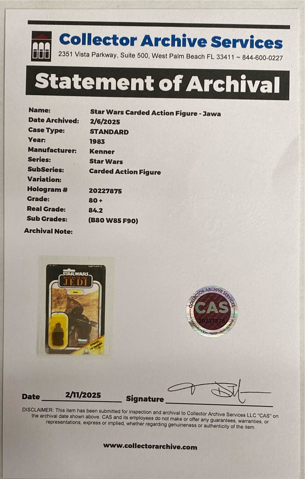 Jawa - Kenner (7. Return of the Jedi Carded) action figure collectible [Barcode 076281695907] - Main Image 3